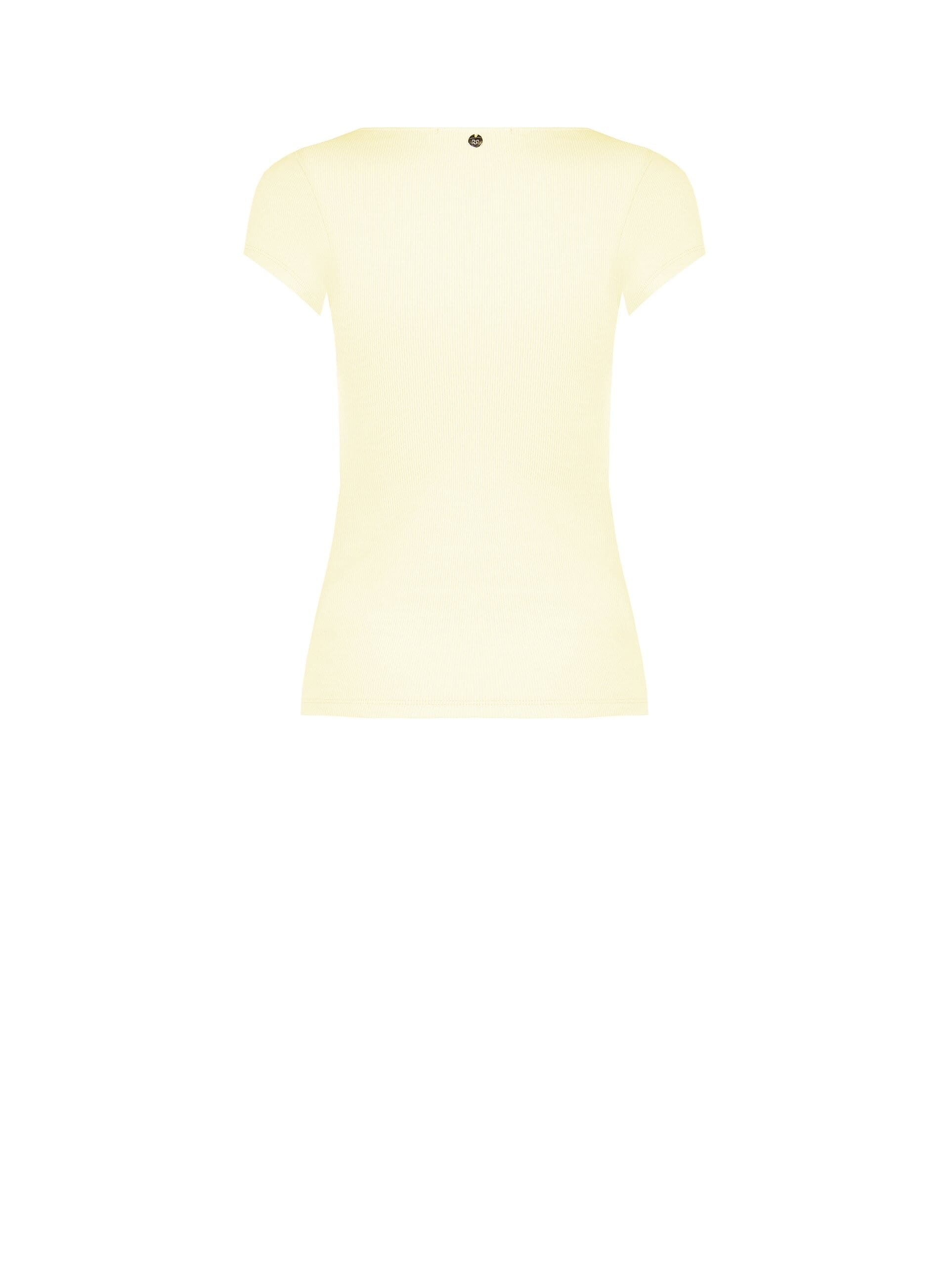 Top Aderente A Coste In Misto Cotone Con Bottoni Strass Rinascimento