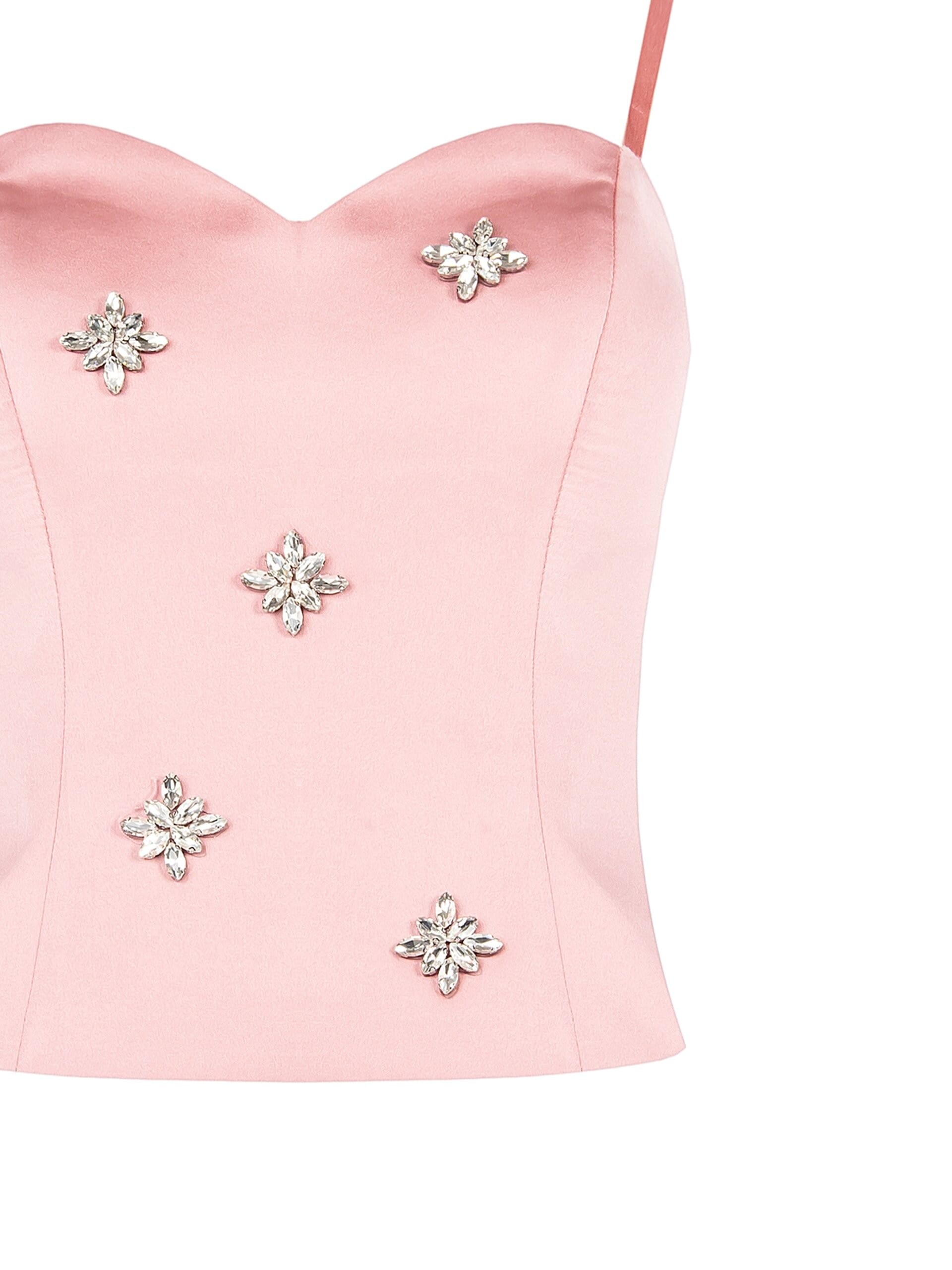 Top Bustier In Raso Con Maxi Strass Rinascimento