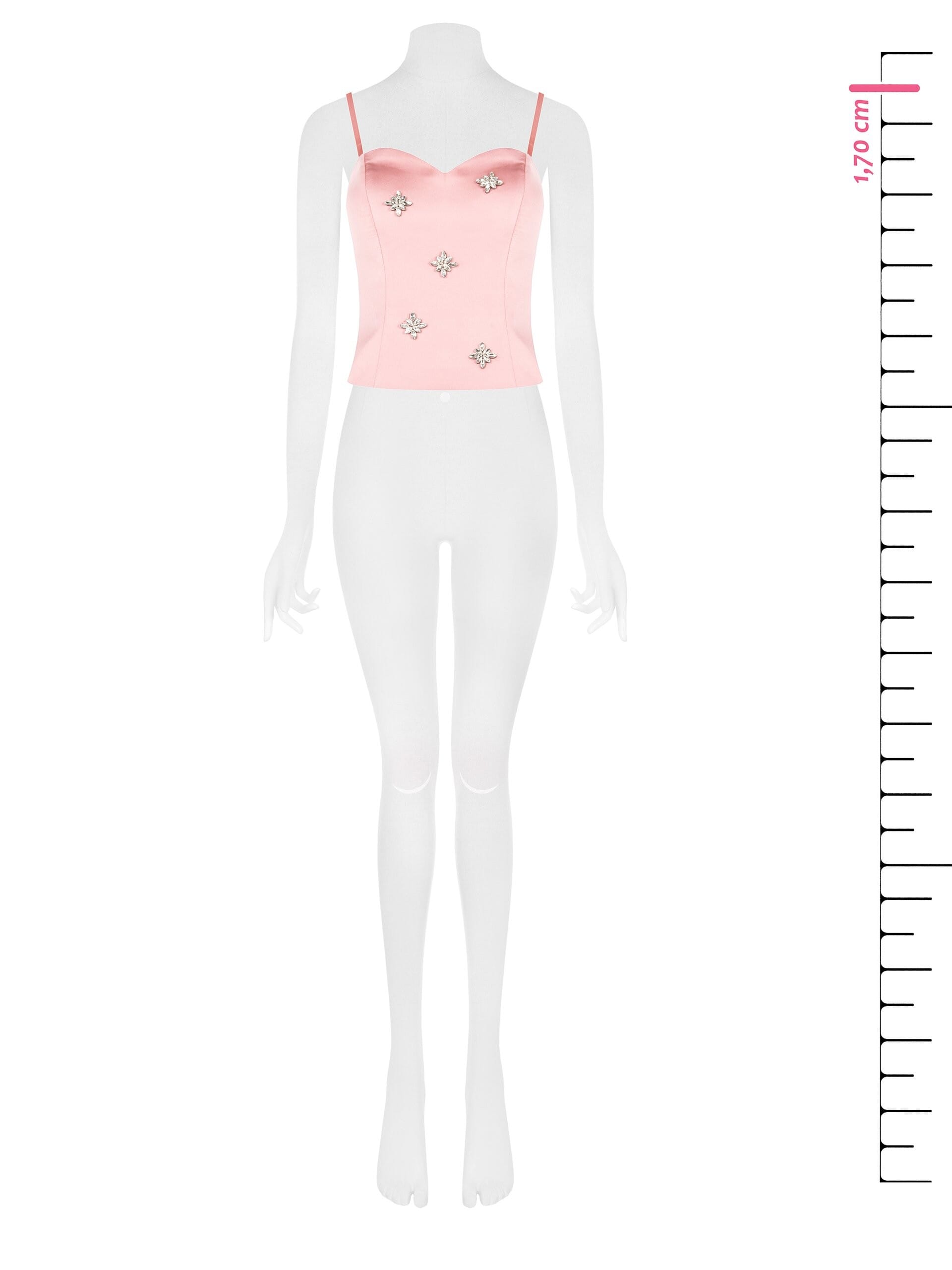 Top Bustier In Raso Con Maxi Strass Rinascimento