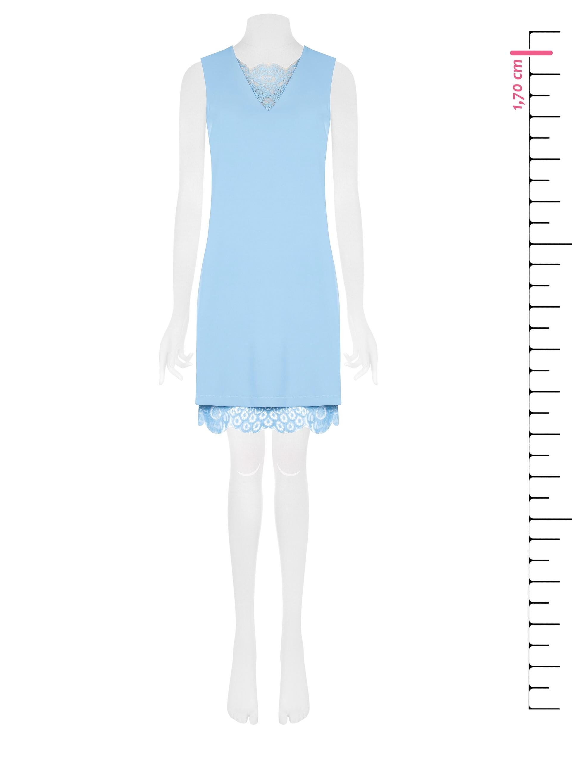 Abito Corto A Trapezio In Tessuto Fluido Con Pizzo Rinascimento