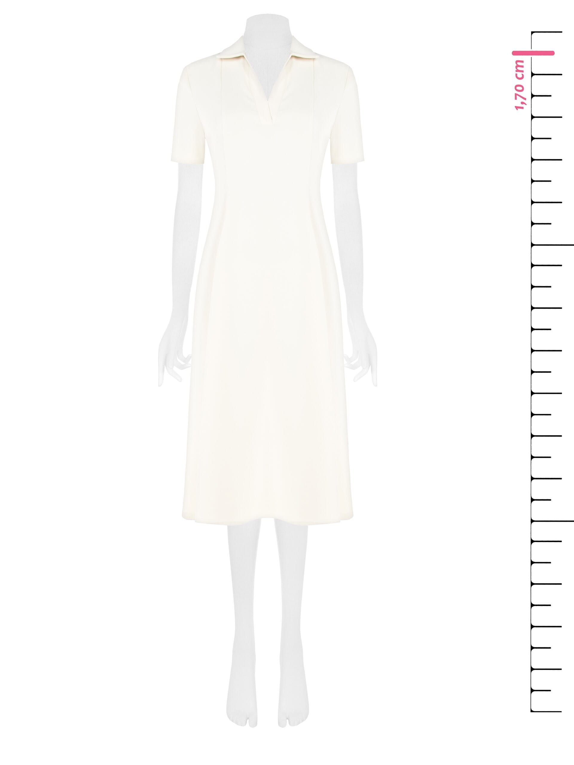 Abito Midi A Ruota In Tessuto Fluido Con Scollo A V Rinascimento