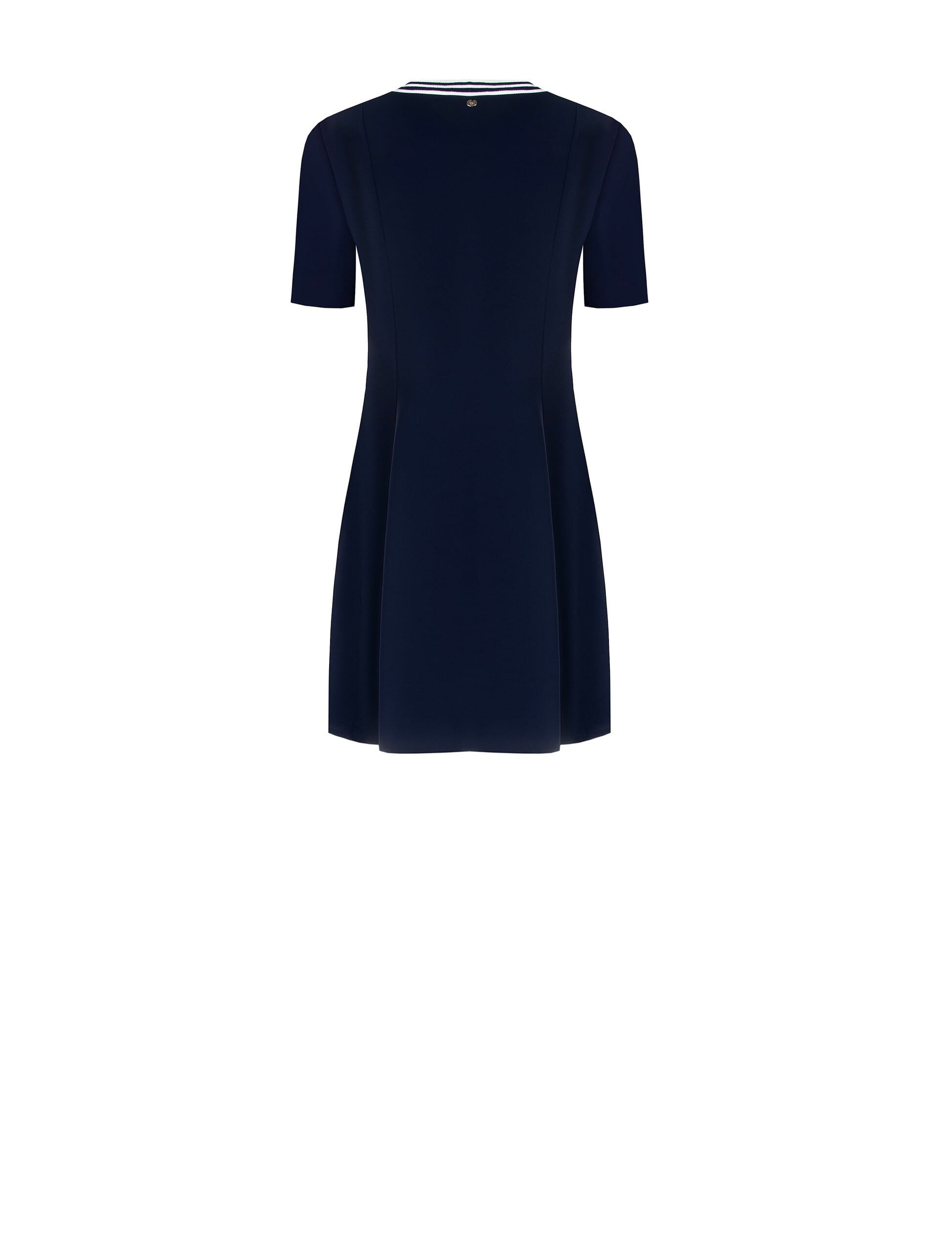 Abito Corto A Ruota In Tessuto Fluido Con Scollo A V Rinascimento