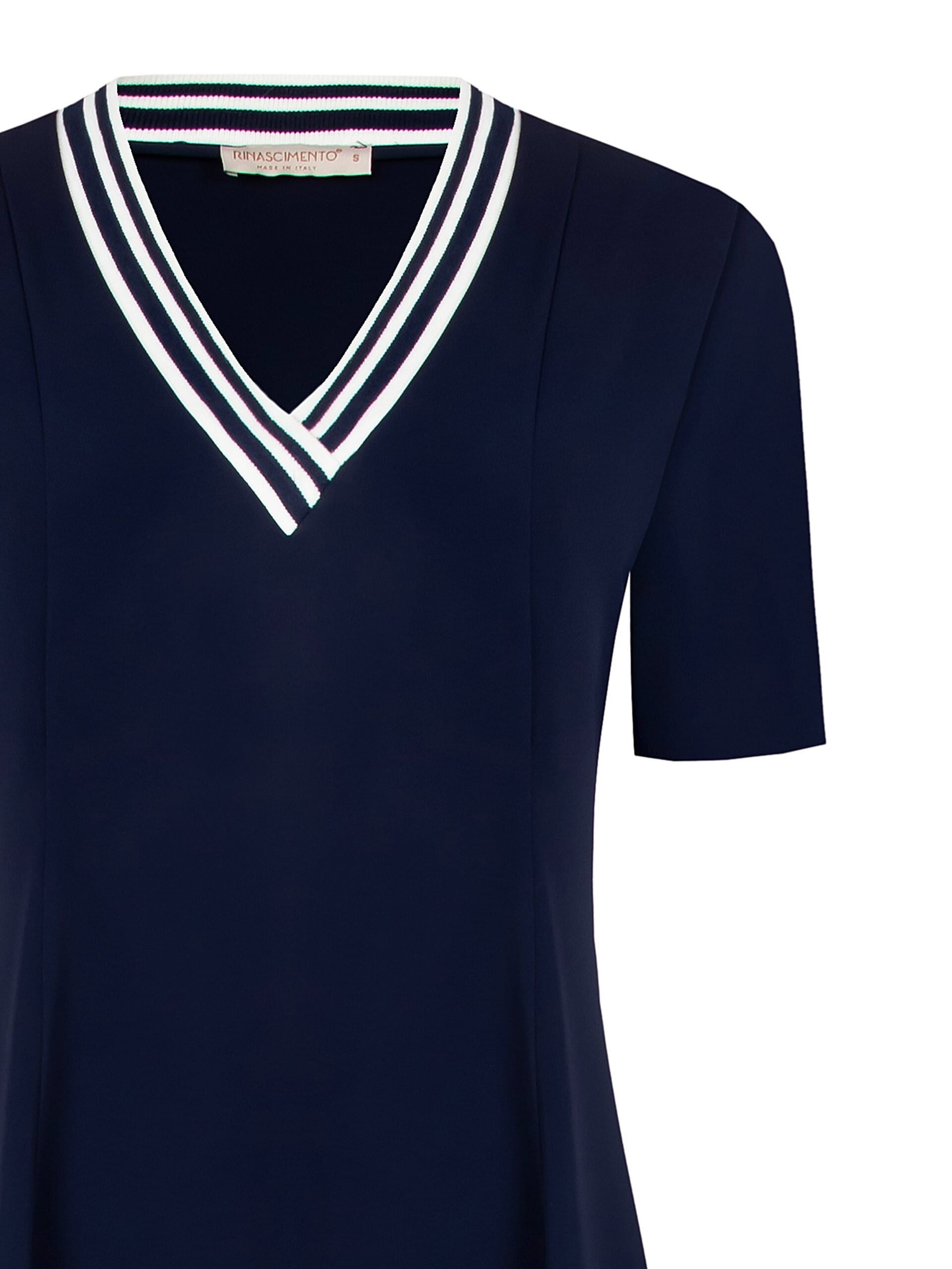 Abito Corto A Ruota In Tessuto Fluido Con Scollo A V Rinascimento