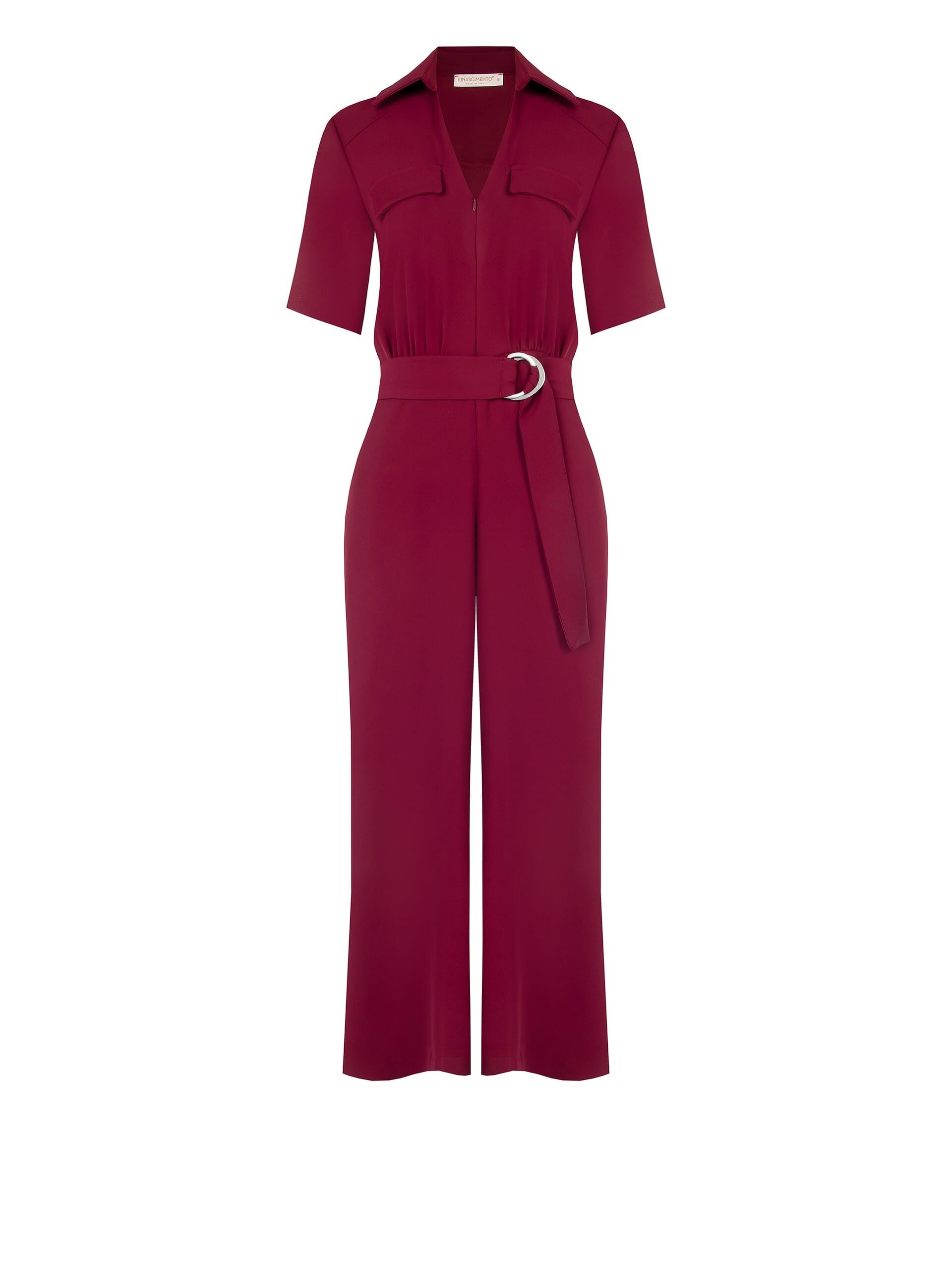 Tuta Intera Larga In Tessuto Fluido Con Scollo A V E Cintura Coordinata Rinascimento