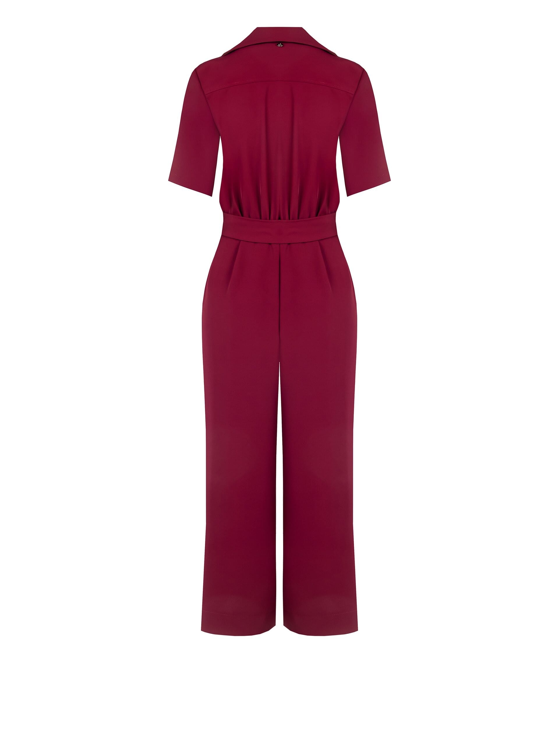 Tuta Intera Larga In Tessuto Fluido Con Scollo A V E Cintura Coordinata Rinascimento