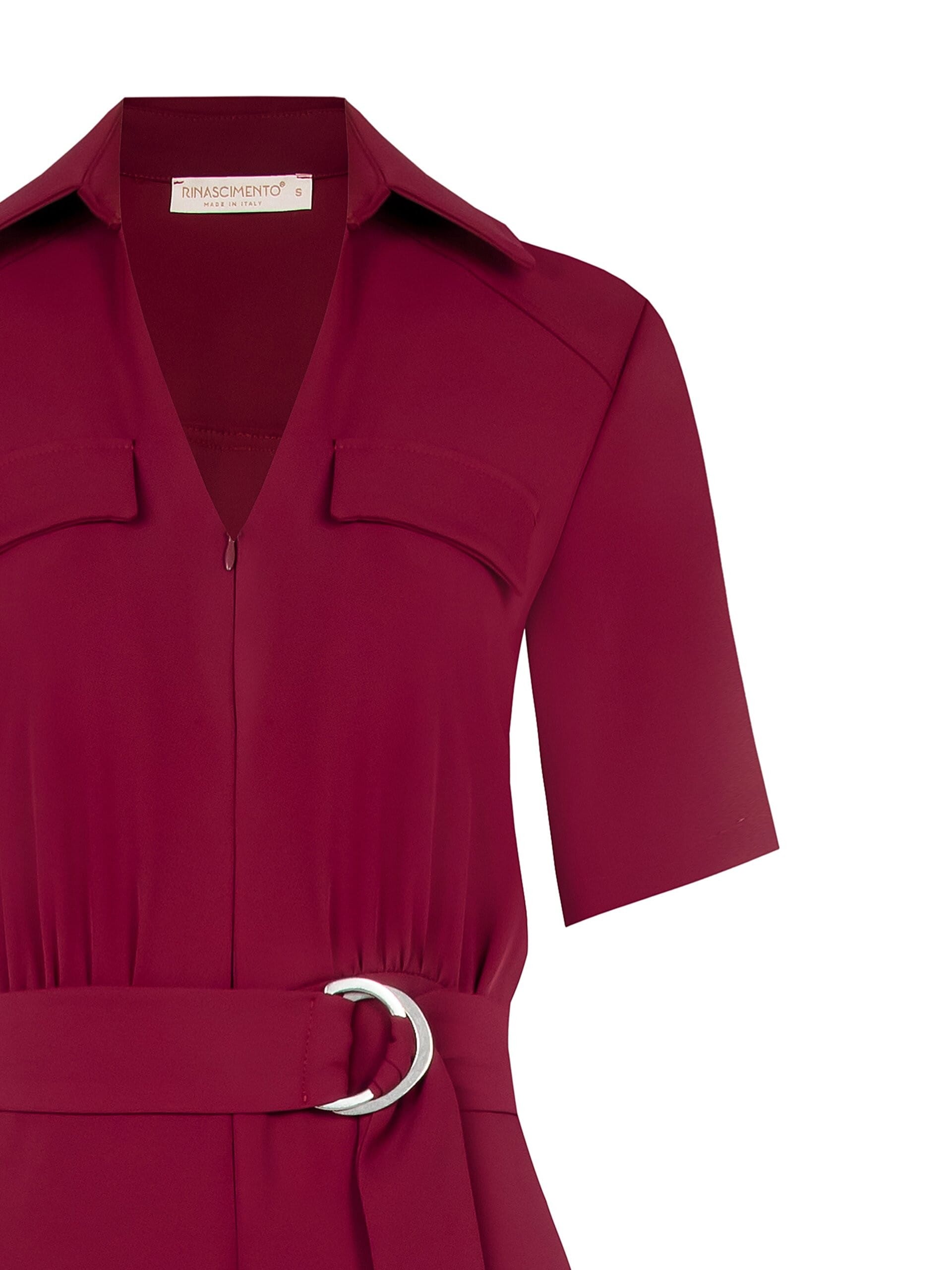 Tuta Intera Larga In Tessuto Fluido Con Scollo A V E Cintura Coordinata Rinascimento