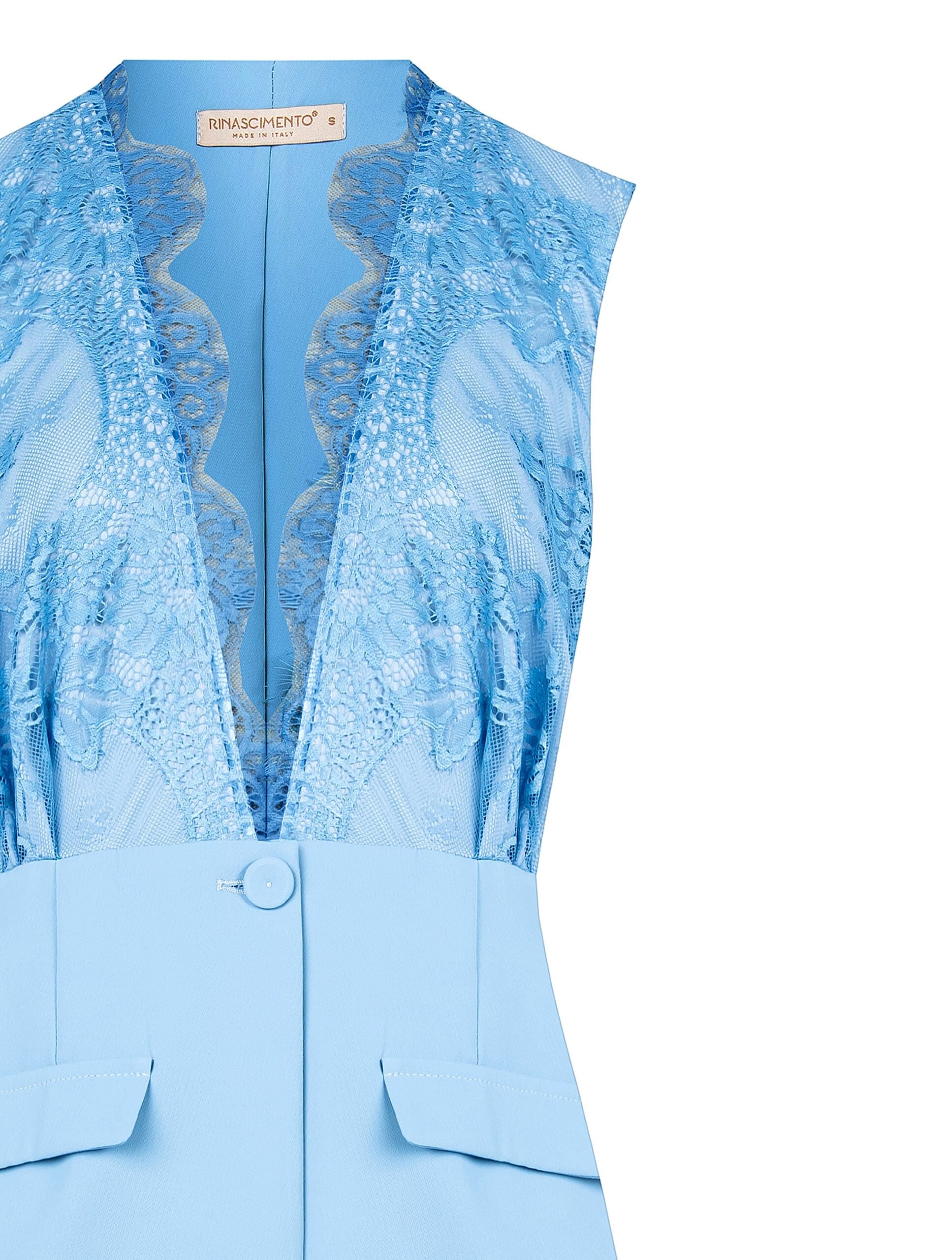 Gilet A Taglio Lungo In Tessuto Fluido Con Pizzo Rinascimento