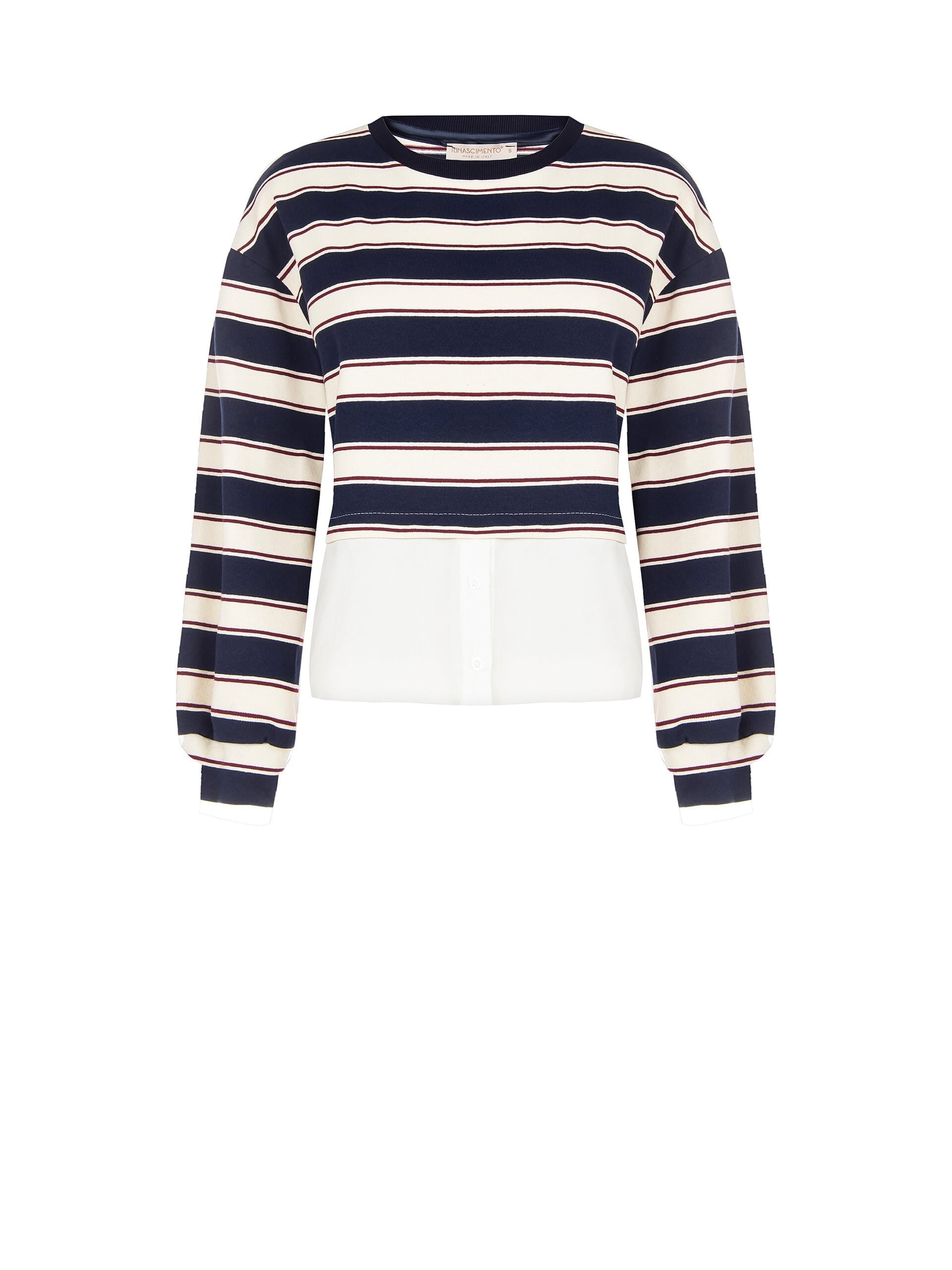 Two Piece Effect Sweatshirt With Cotton Blend Shirt Rinascimento