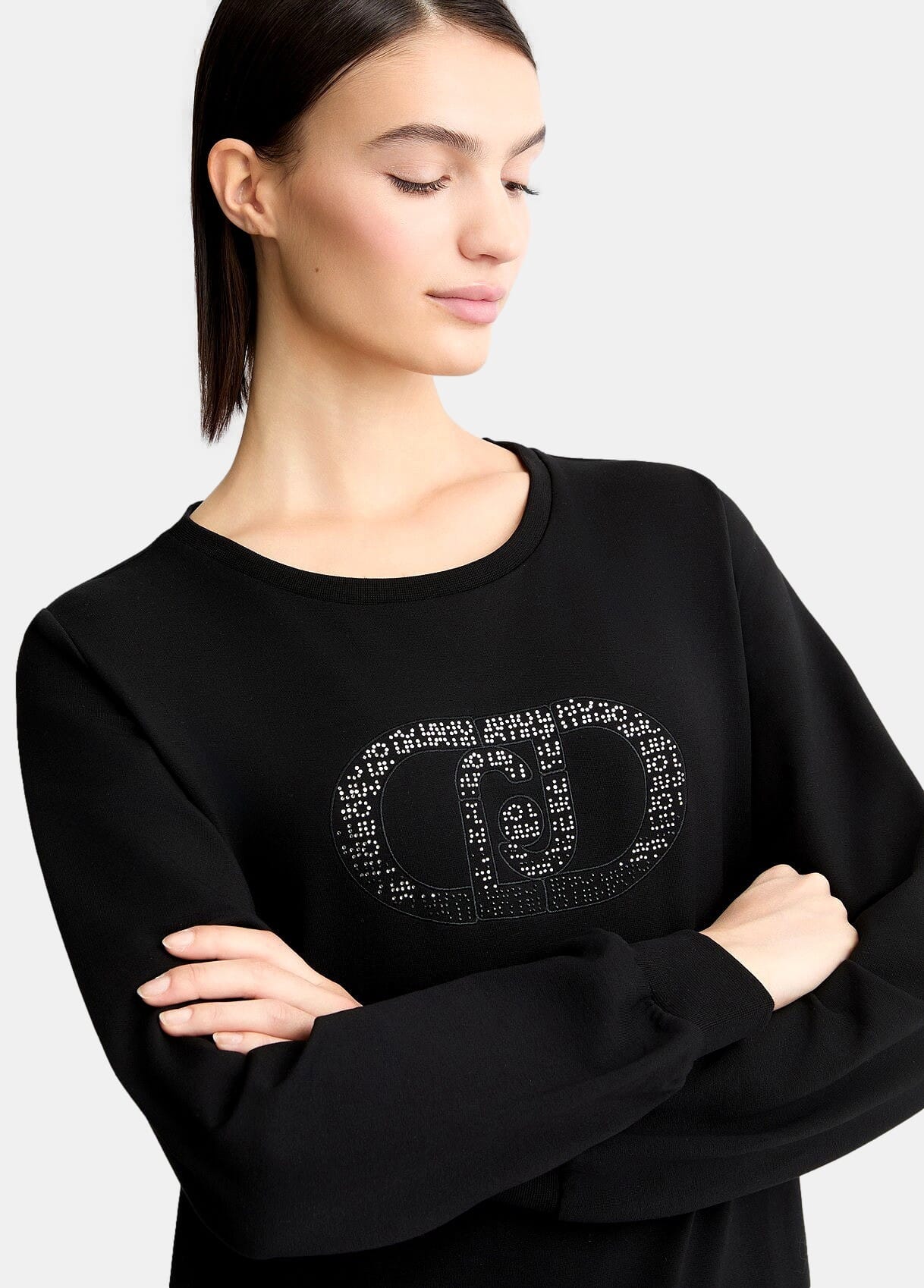 Felpa Con Logo Sfrangiato In Rilievo Liu Jo