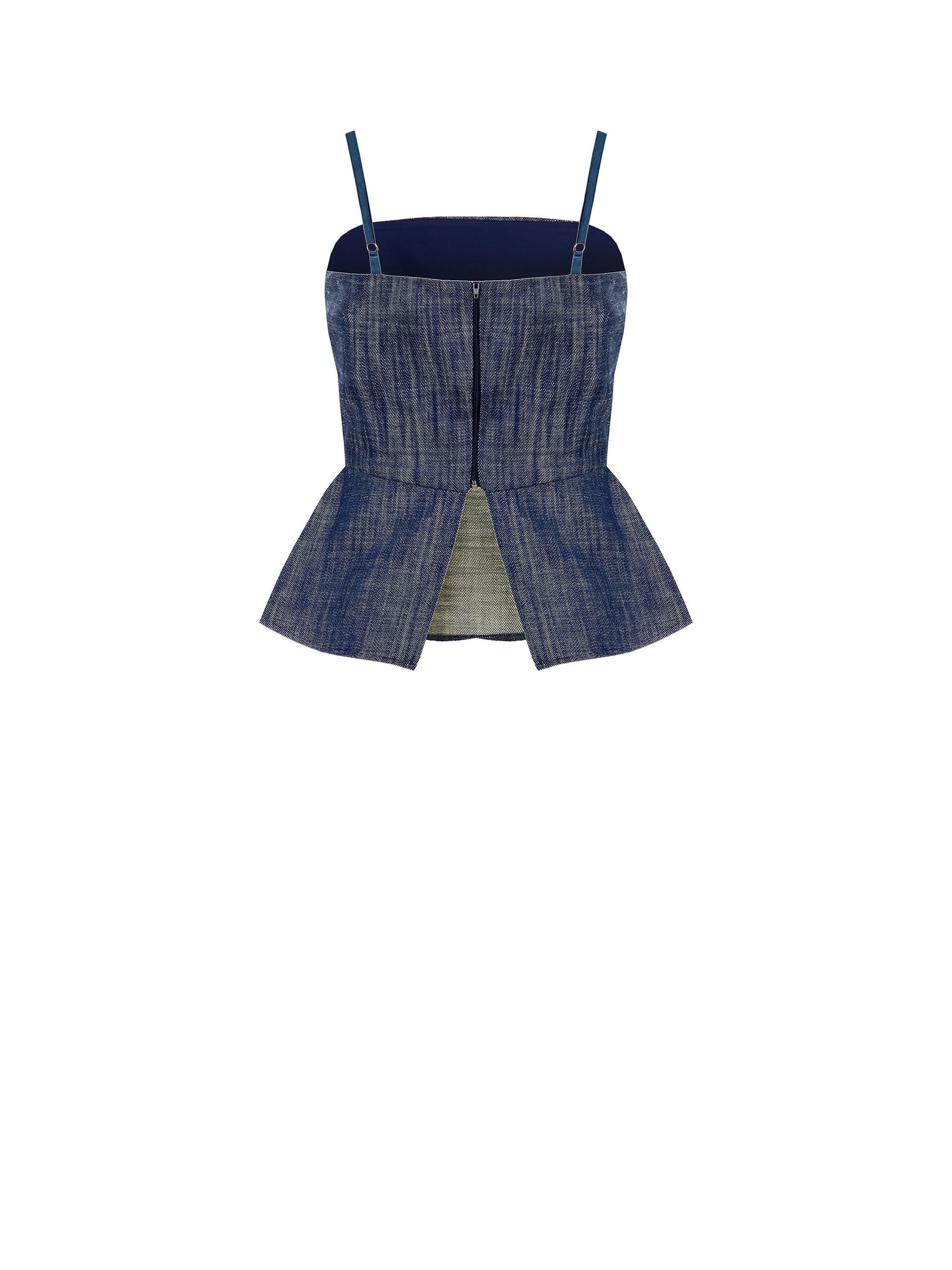 Top Peplo In Denim Rinascimento
