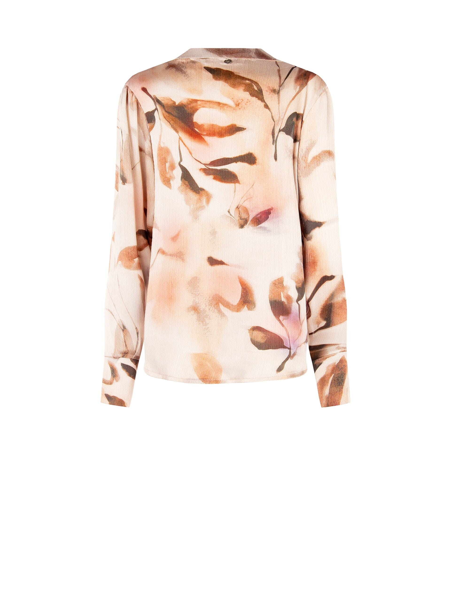 Blusa Ampia E Fluida In Raso Increspato Con Bottone Gioiello Rinascimento