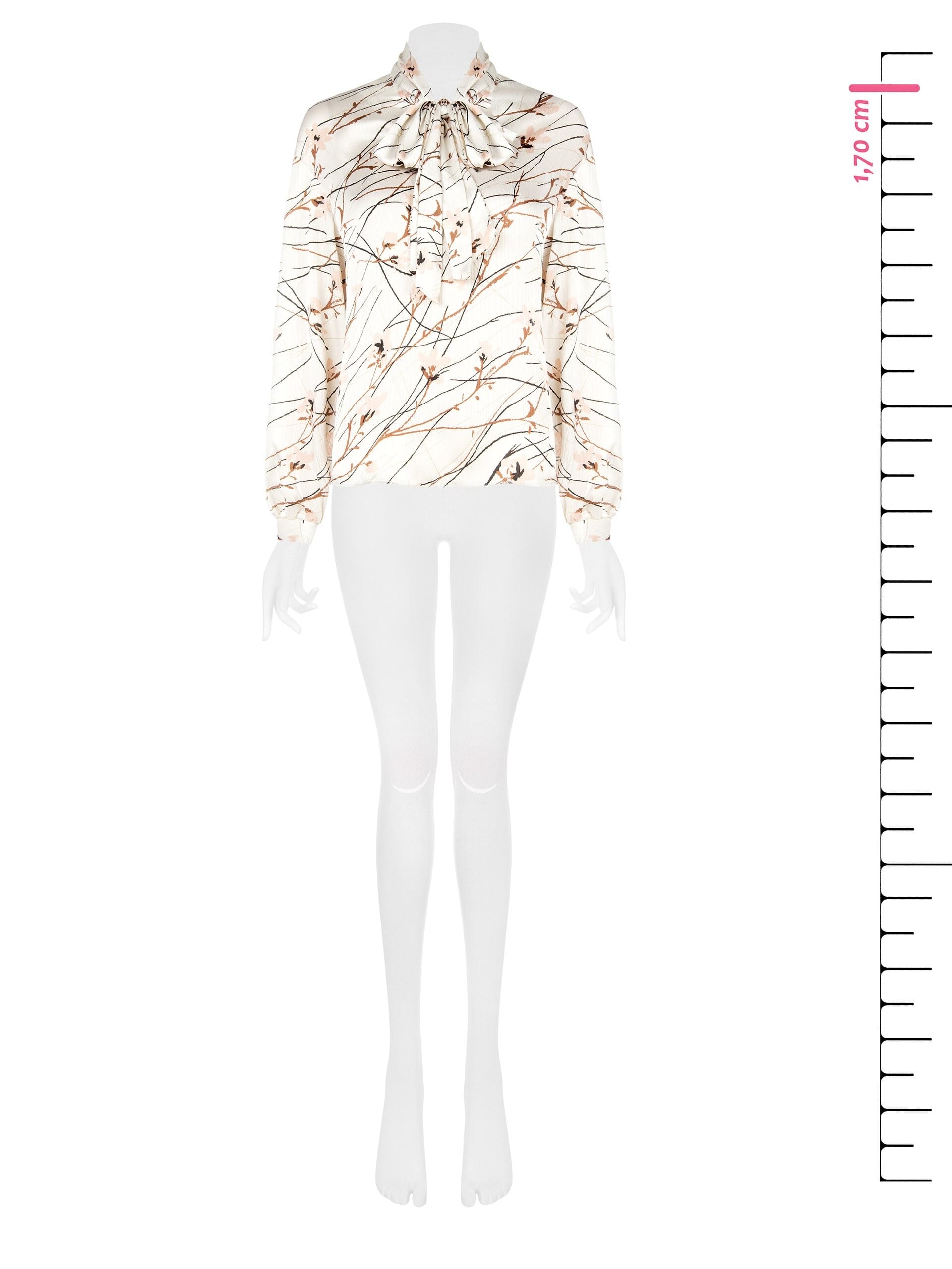 Blusa Ampia E Fluida In Raso Increspato Con Fiocco Rinascimento