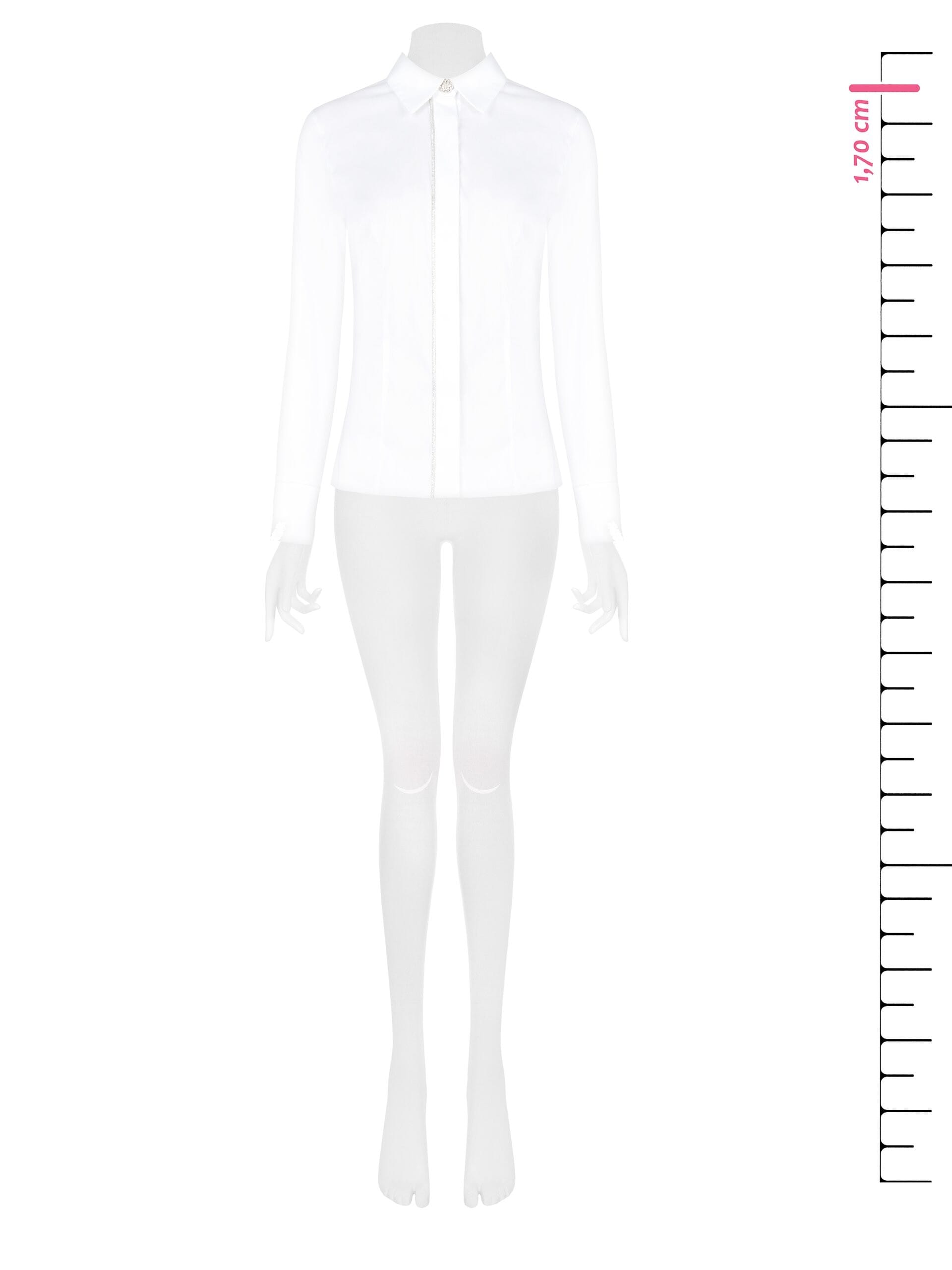 Camicia Sfiancata In Misto Cotone Con Bottoni A Scomparsa E Dettaglio In Strass Rinascimento