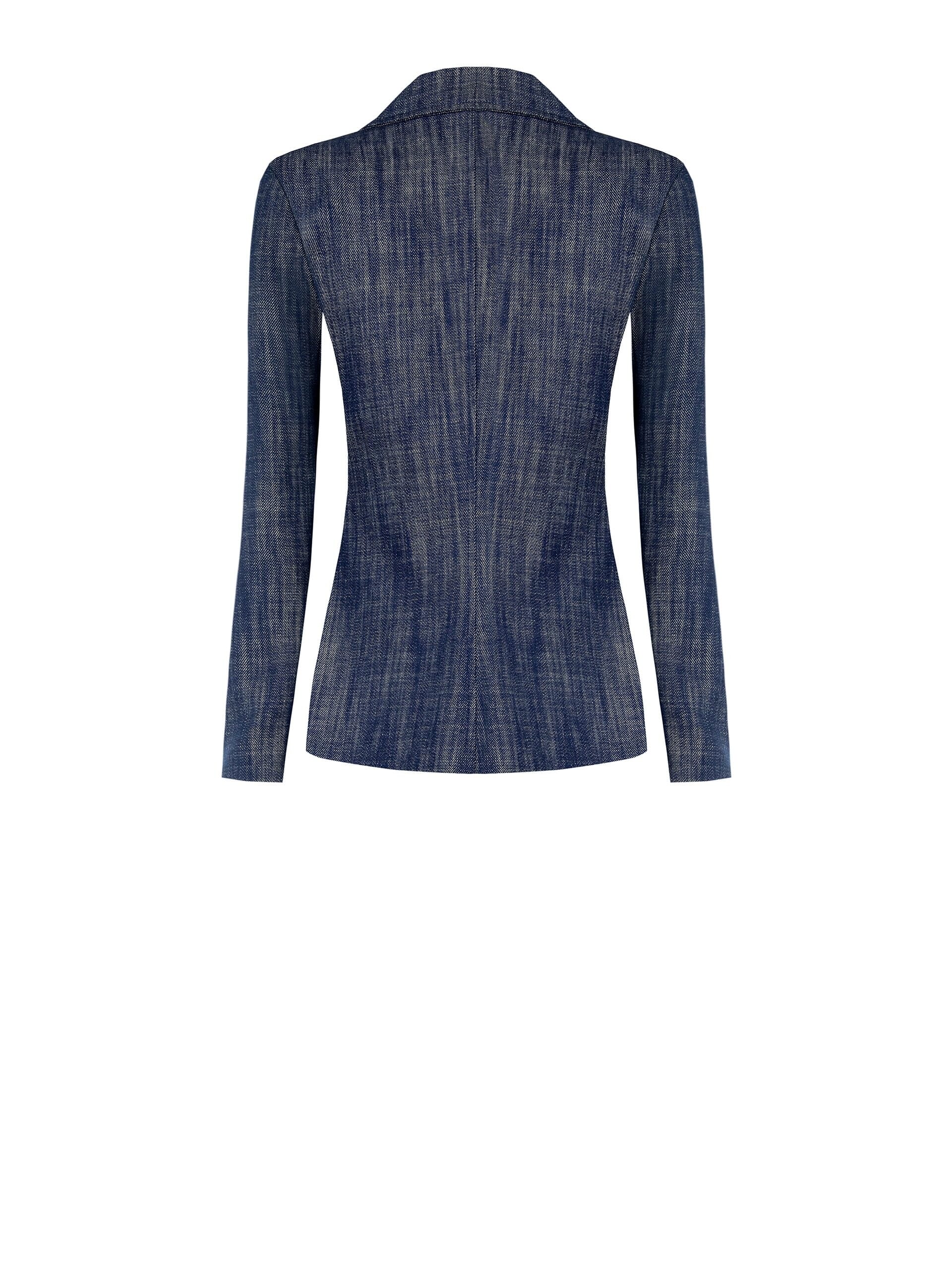 Giacca Blazer Sfiancata In Denim Con Bottone Logo Rinascimento