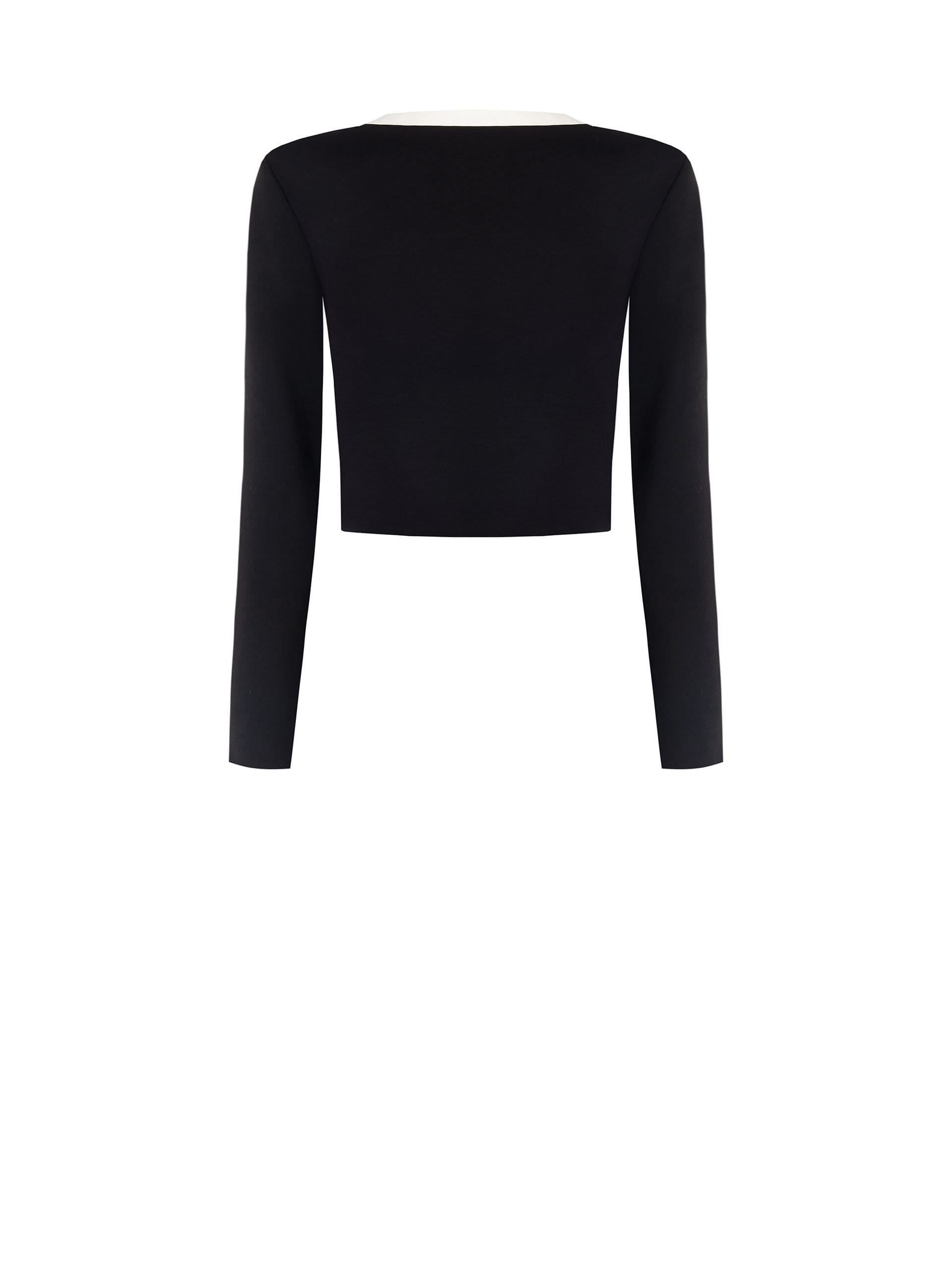 Milano Stitch Openwork Short Jacket With Beads And Epaulettes Rinascimento