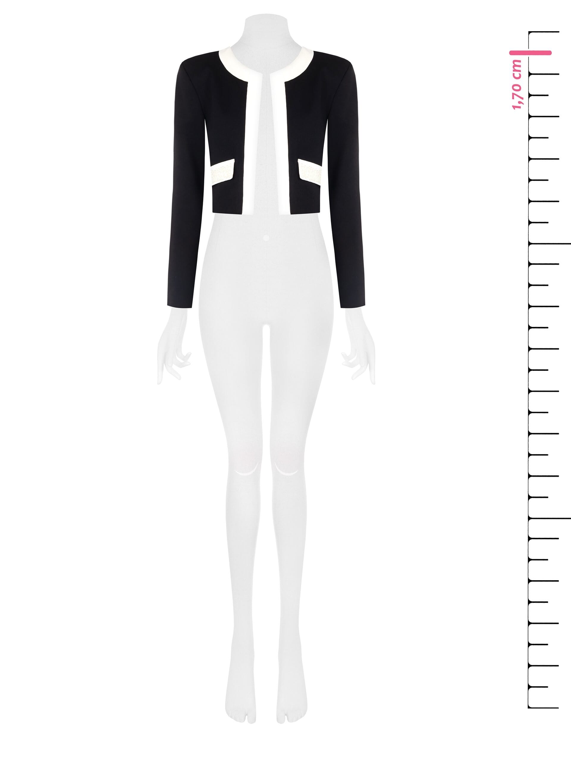 Milano Stitch Openwork Short Jacket With Beads And Epaulettes Rinascimento