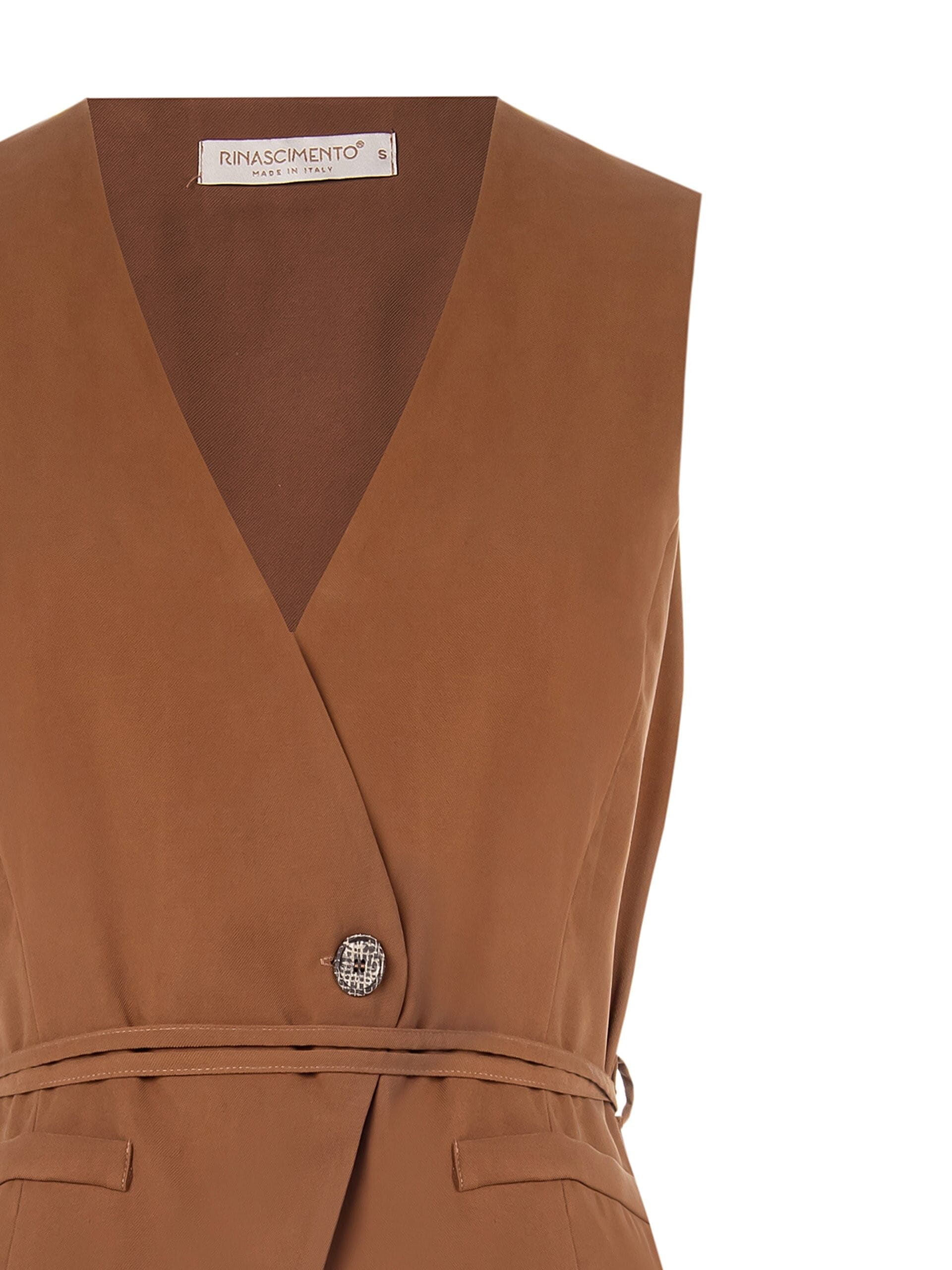 Gilet In Misto Viscosa Aperto Ed Incrociato Dietro Con Lacci Rinascimento