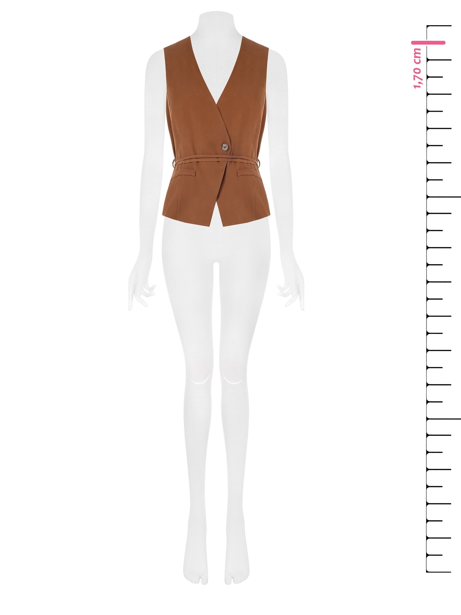 Gilet In Misto Viscosa Aperto Ed Incrociato Dietro Con Lacci Rinascimento