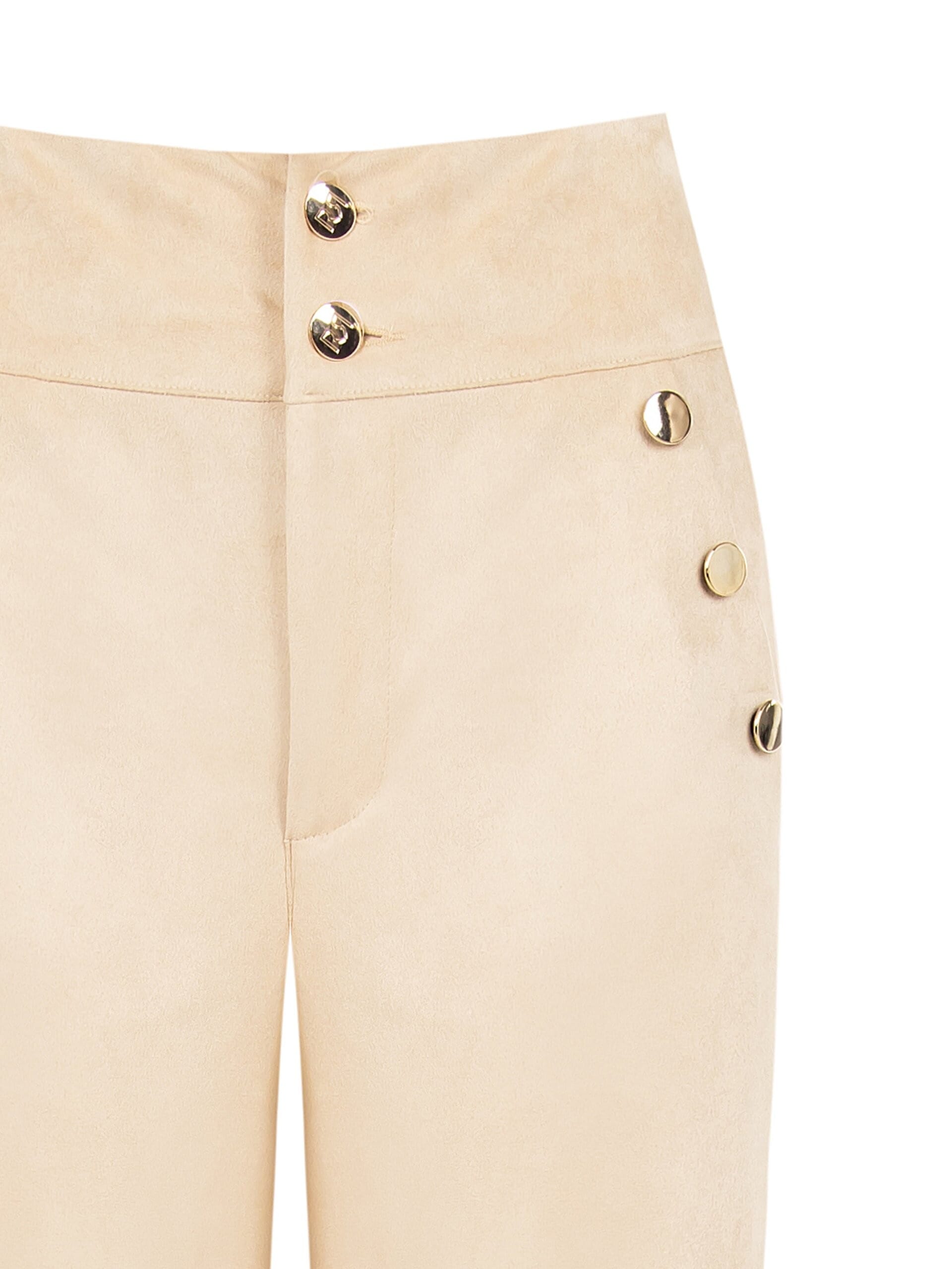 Pantaloni Palazzo In Simil Dainetto Con Bottoni Rinascimento