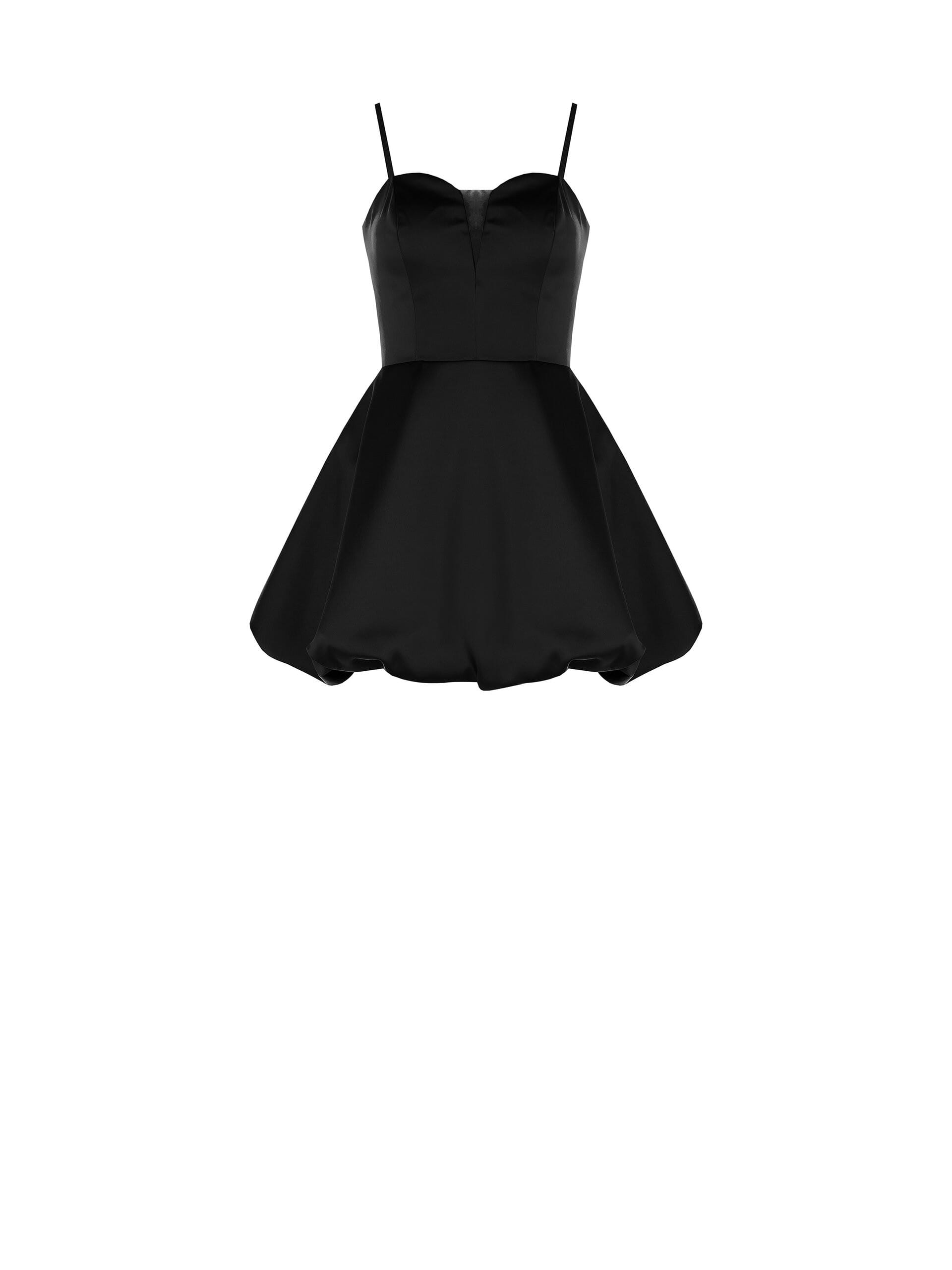 Abito Corto Prom A Palloncino In Raso Con Coppe Rinascimento