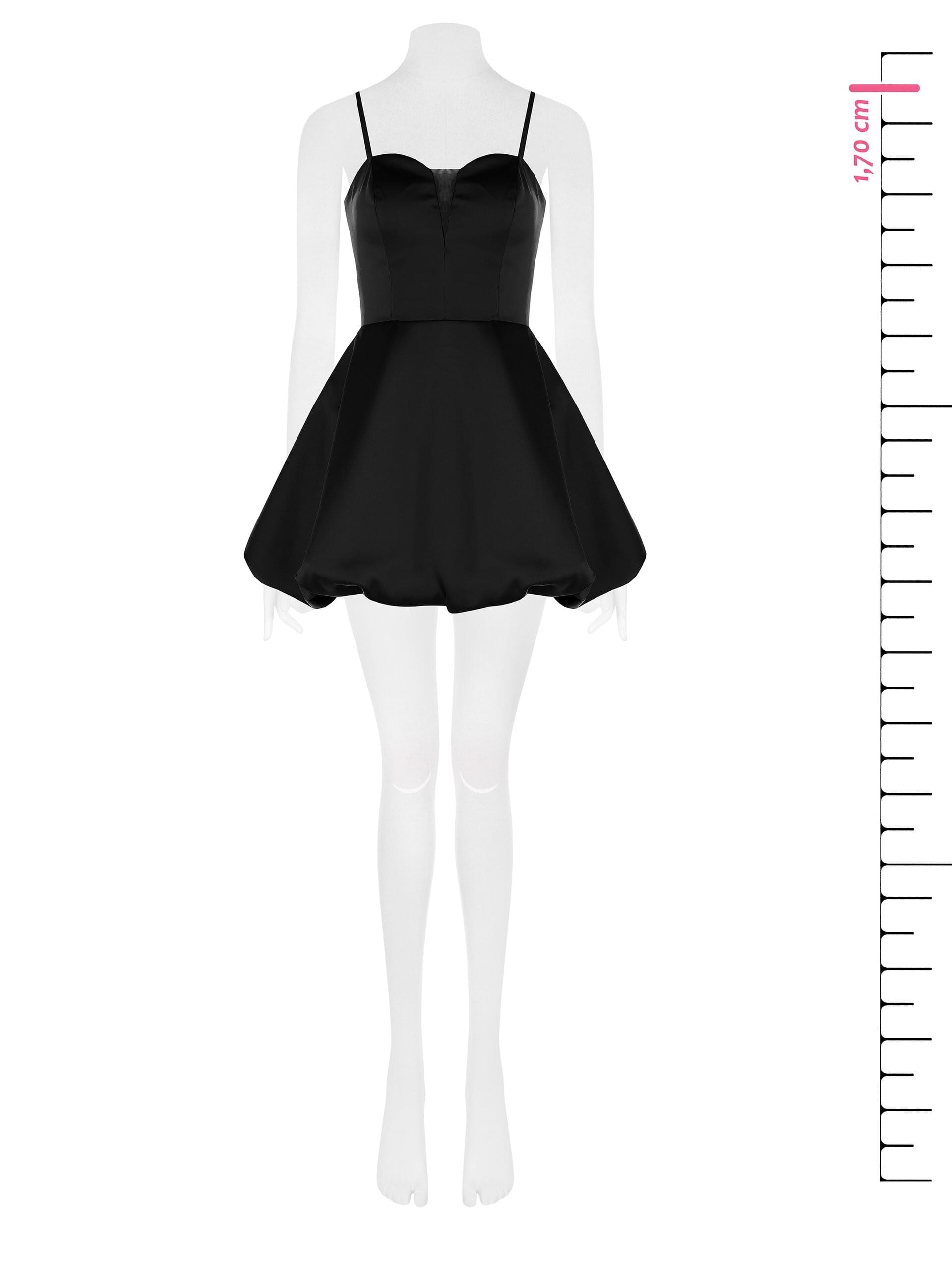 Abito Corto Prom A Palloncino In Raso Con Coppe Rinascimento