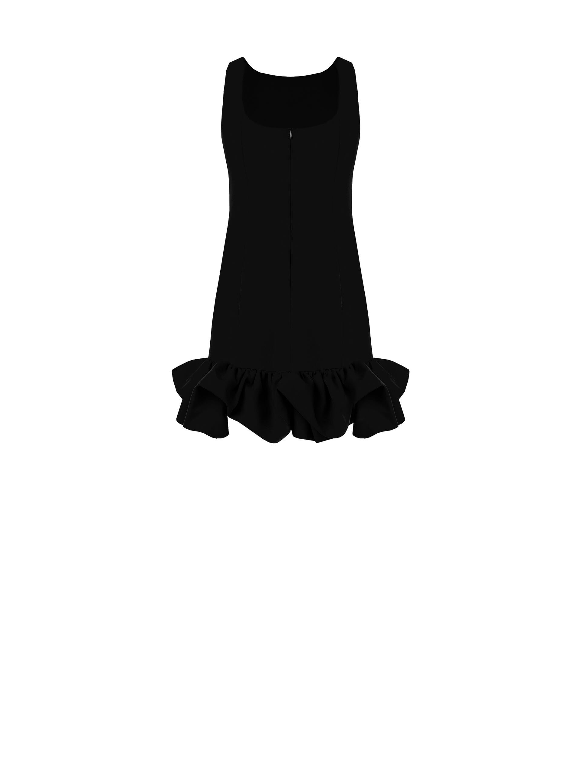 Abito Corto A Trapezio In Tessuto Tecnico Con Maxi Ruches Rinascimento