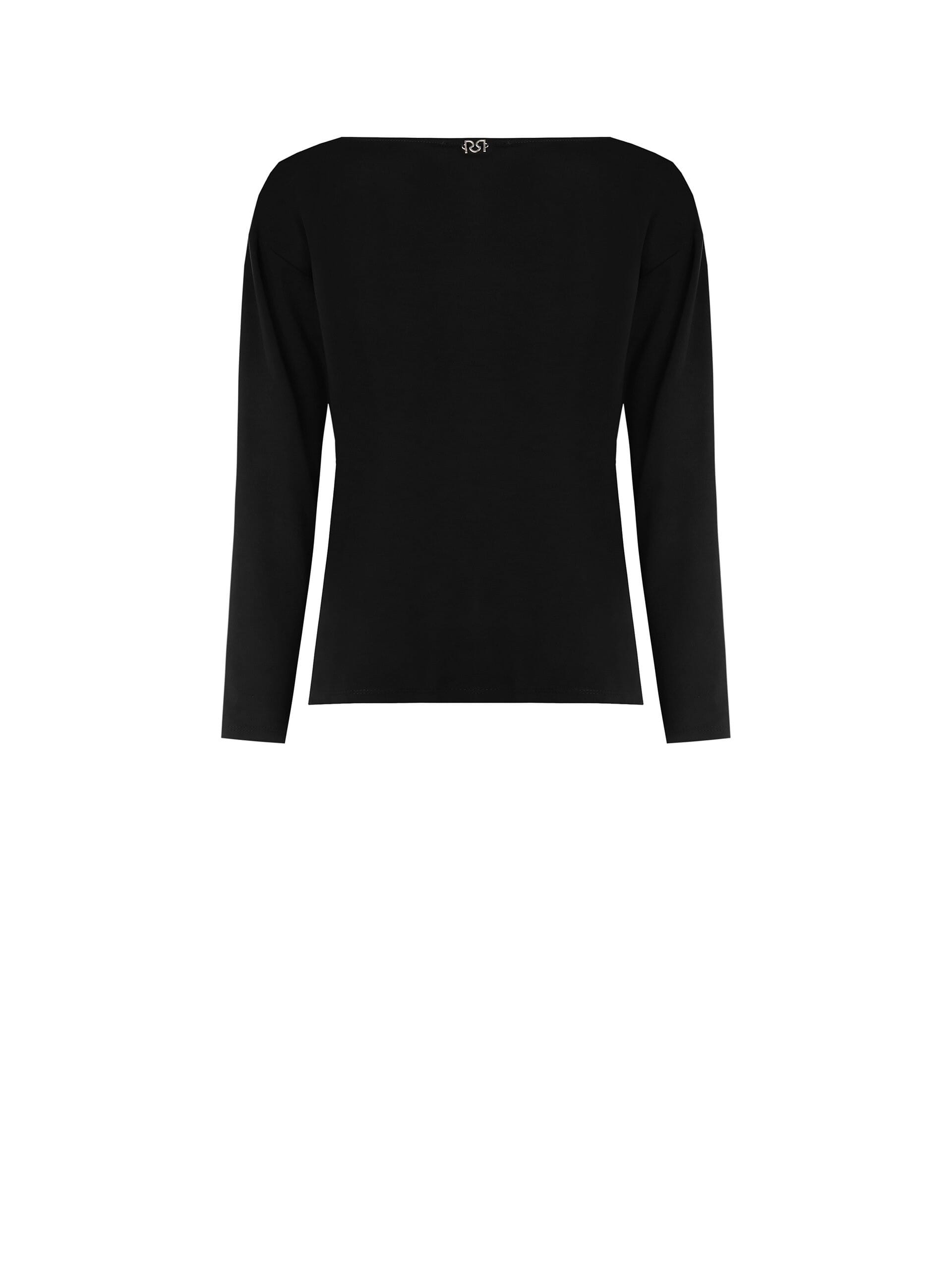 Blusa Fluida In Punto Milano Leggero Con Decoro In Strass Rinascimento