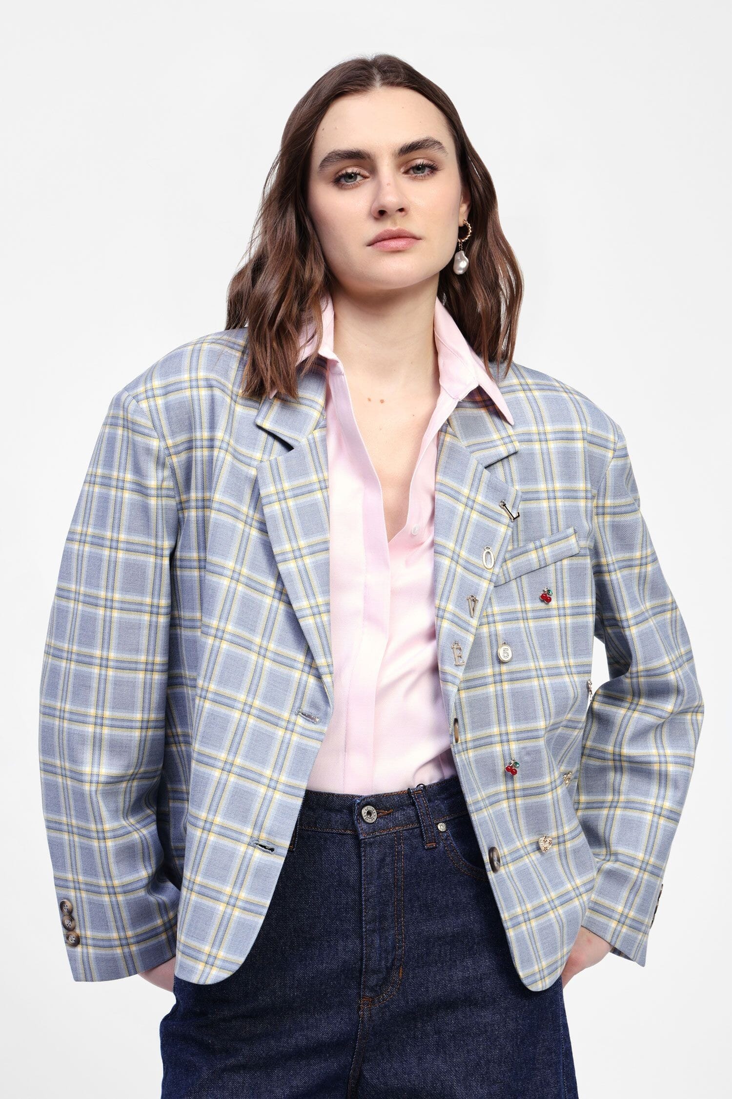 Blazer Quadri Con Spillette Dixie