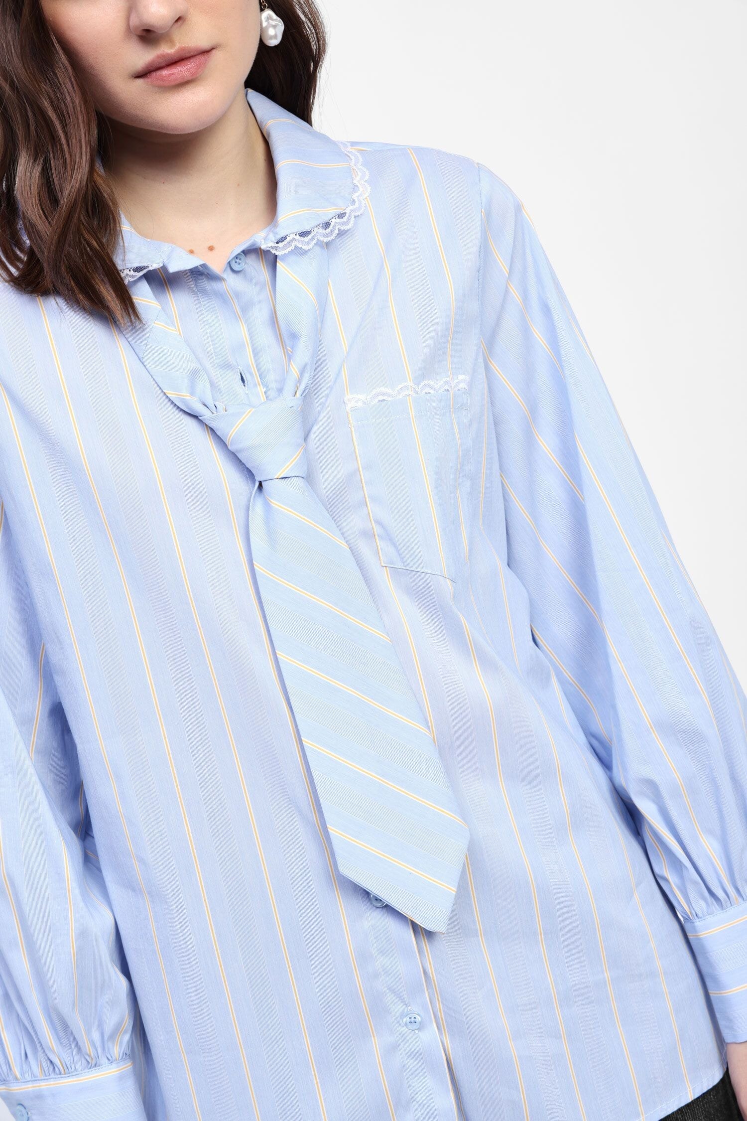Camicia Con Righe E Cravatta Dixie