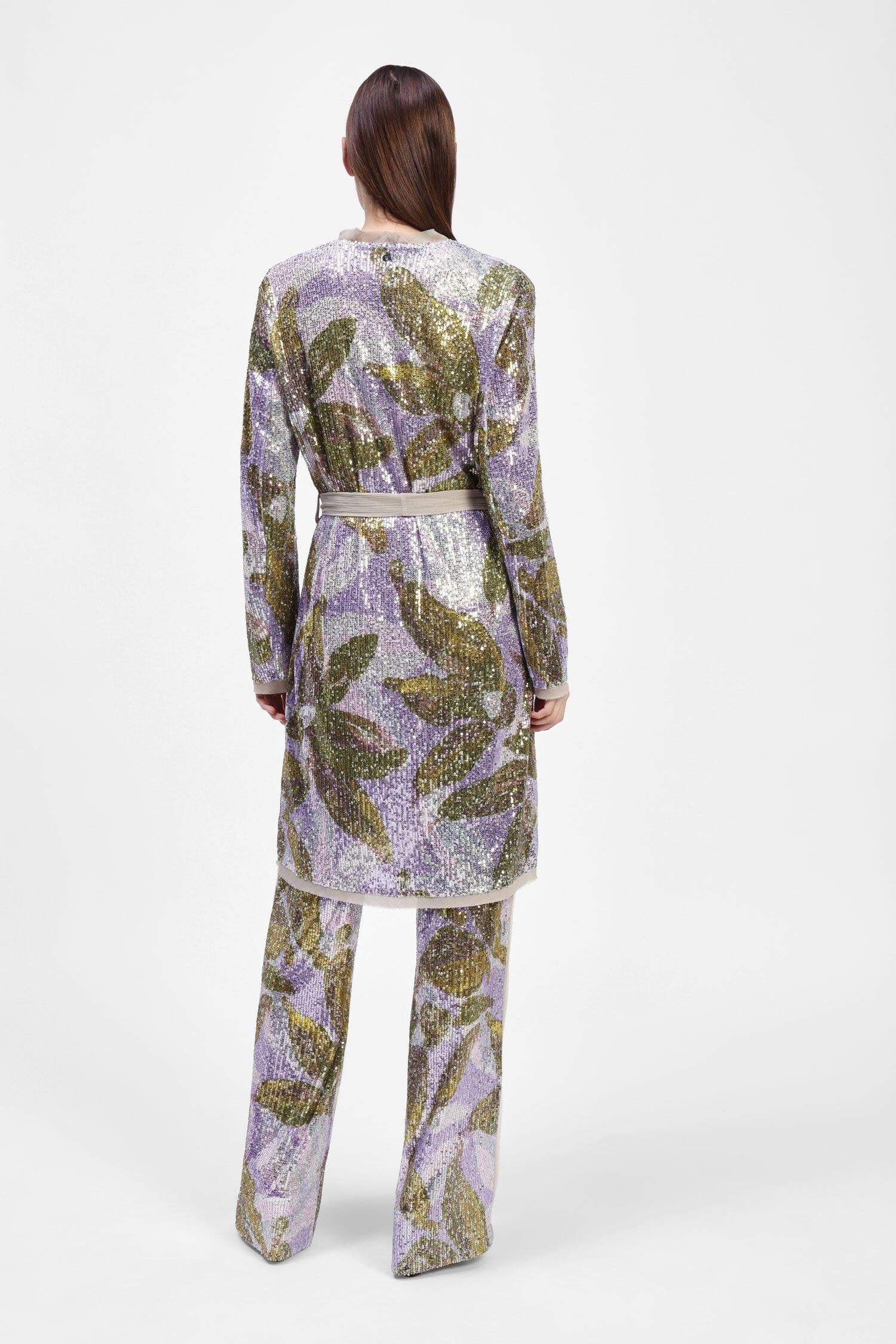 Doudoune fantaisie pailletée avec ceinture Dixie