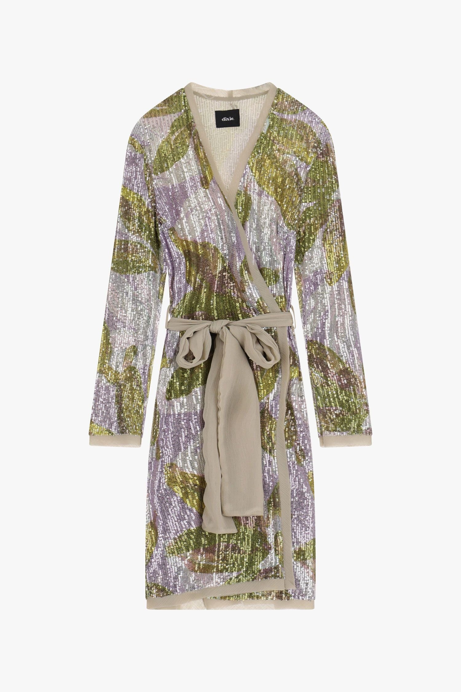 Doudoune fantaisie pailletée avec ceinture Dixie