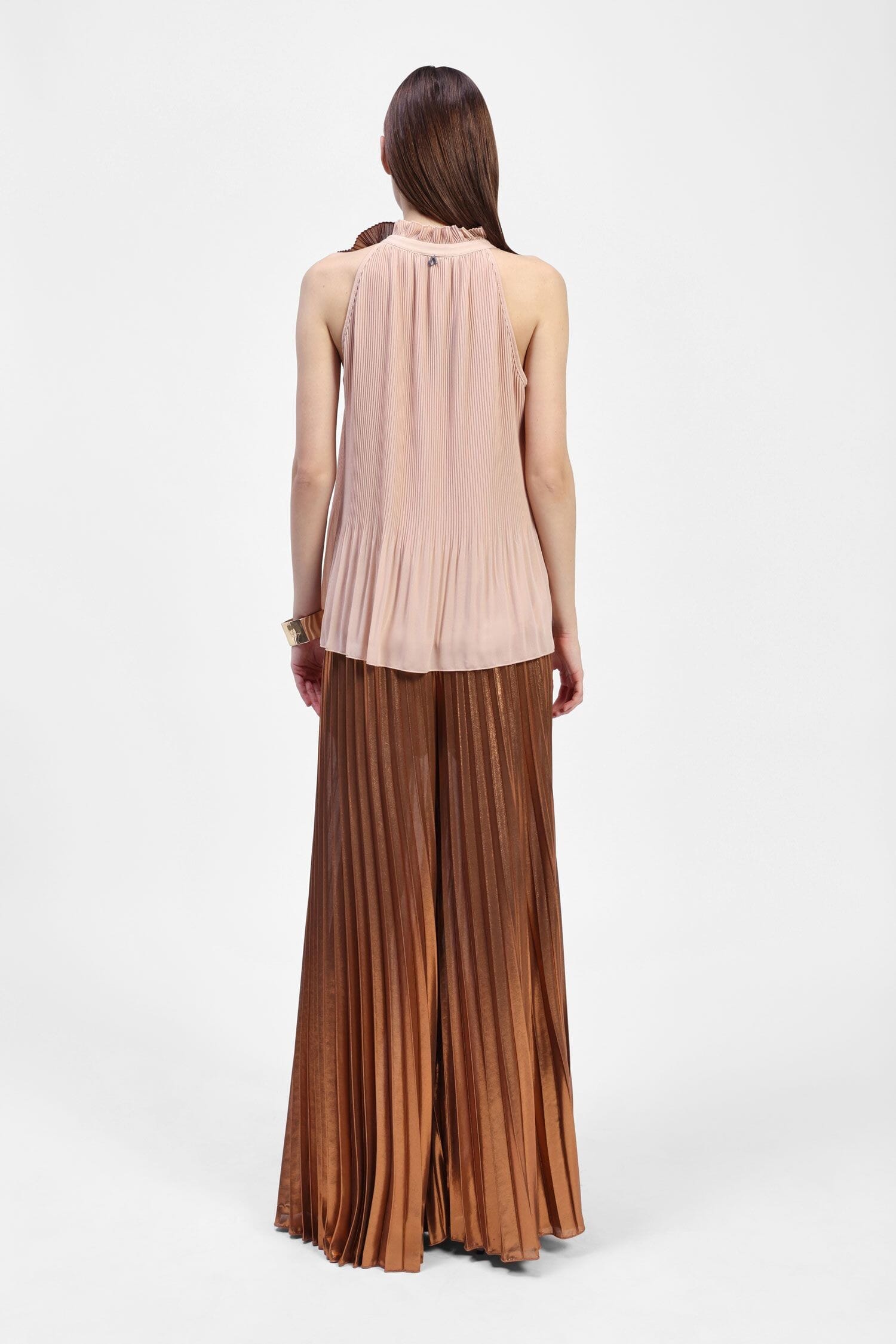 Pleated Palace Trousers Satin Effect Dixie