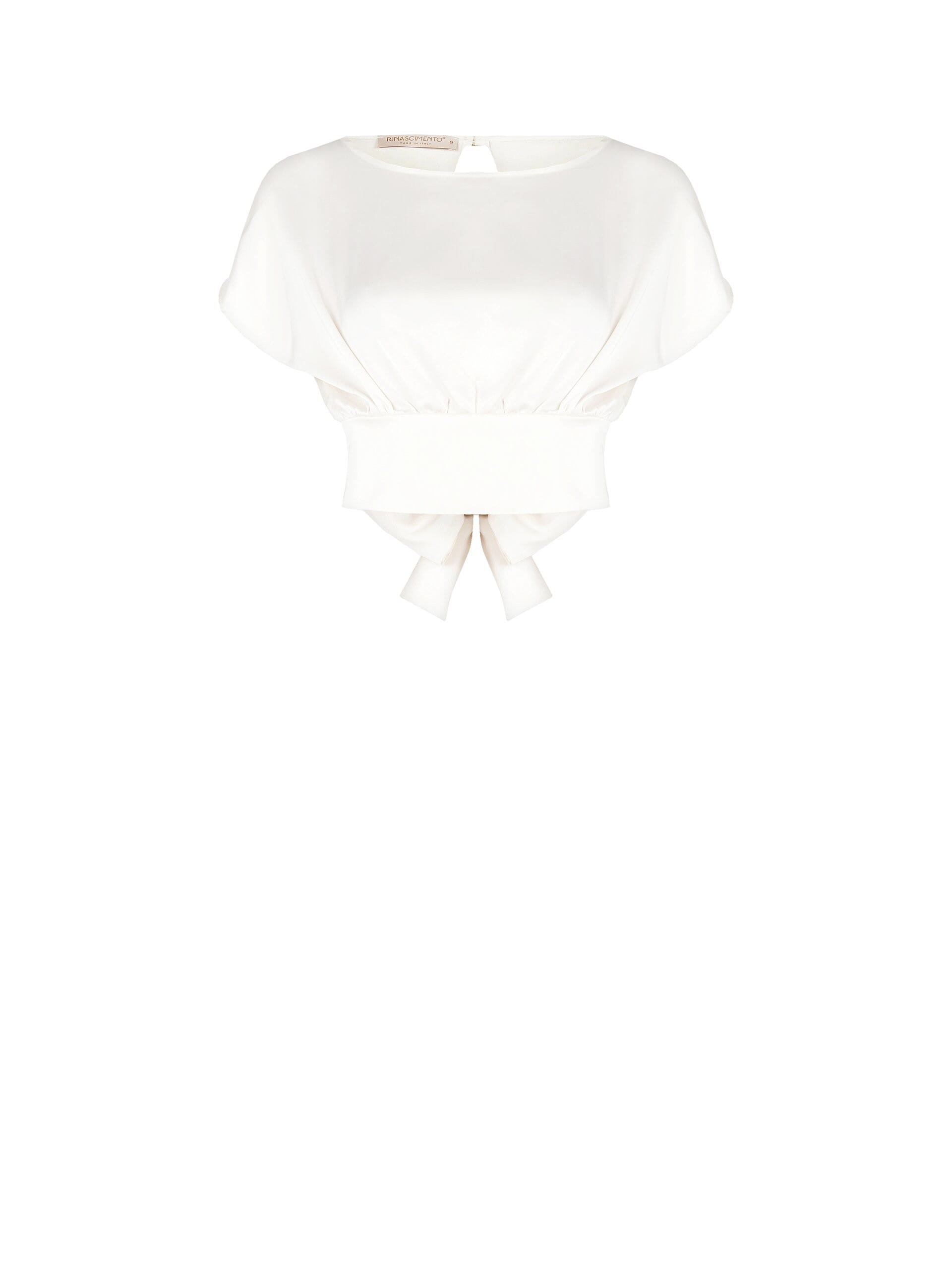 Blusa Corta A Palloncino In Raso Con Fiocco Dietro Rinascimento