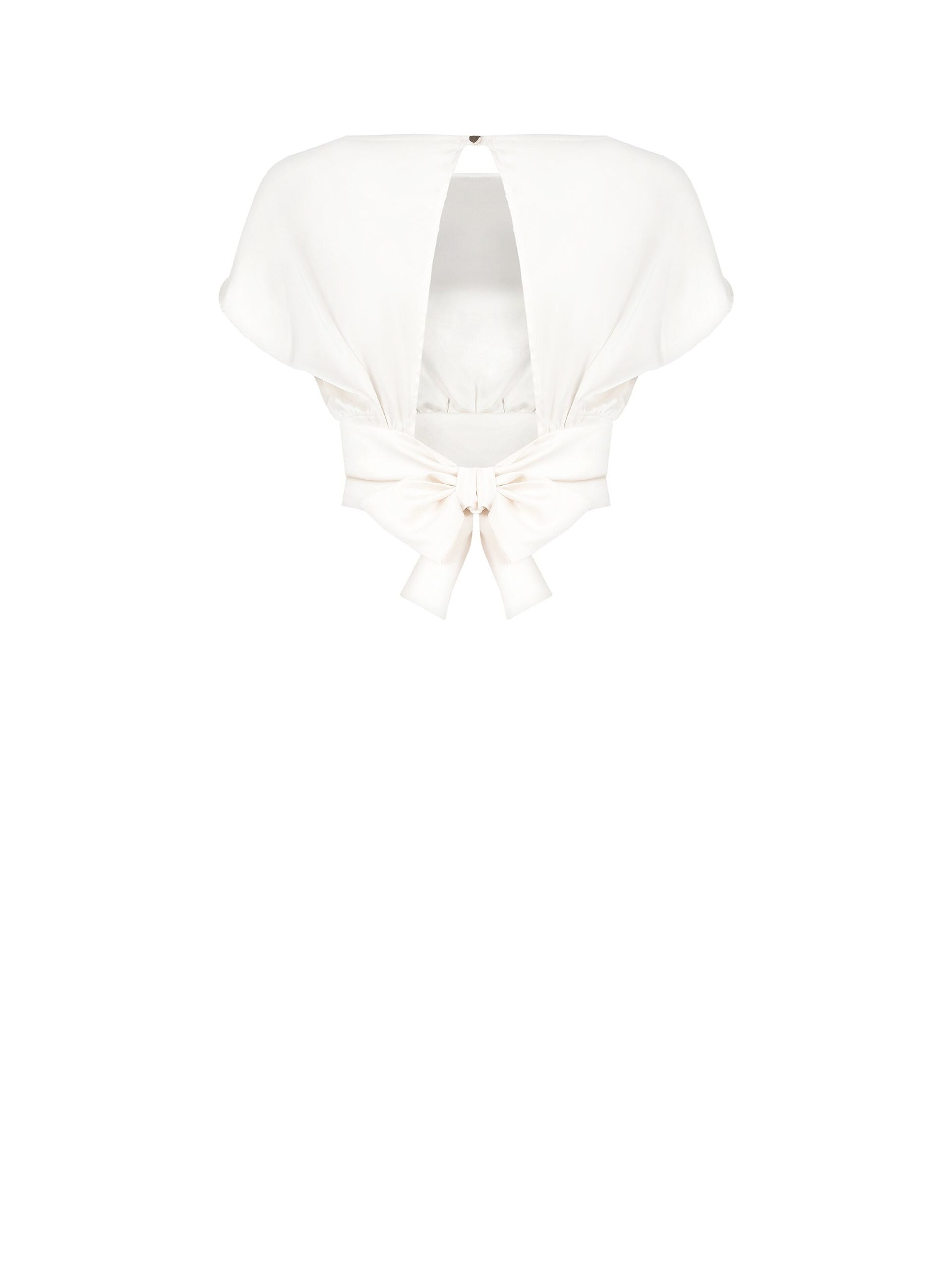 Blusa Corta A Palloncino In Raso Con Fiocco Dietro Rinascimento