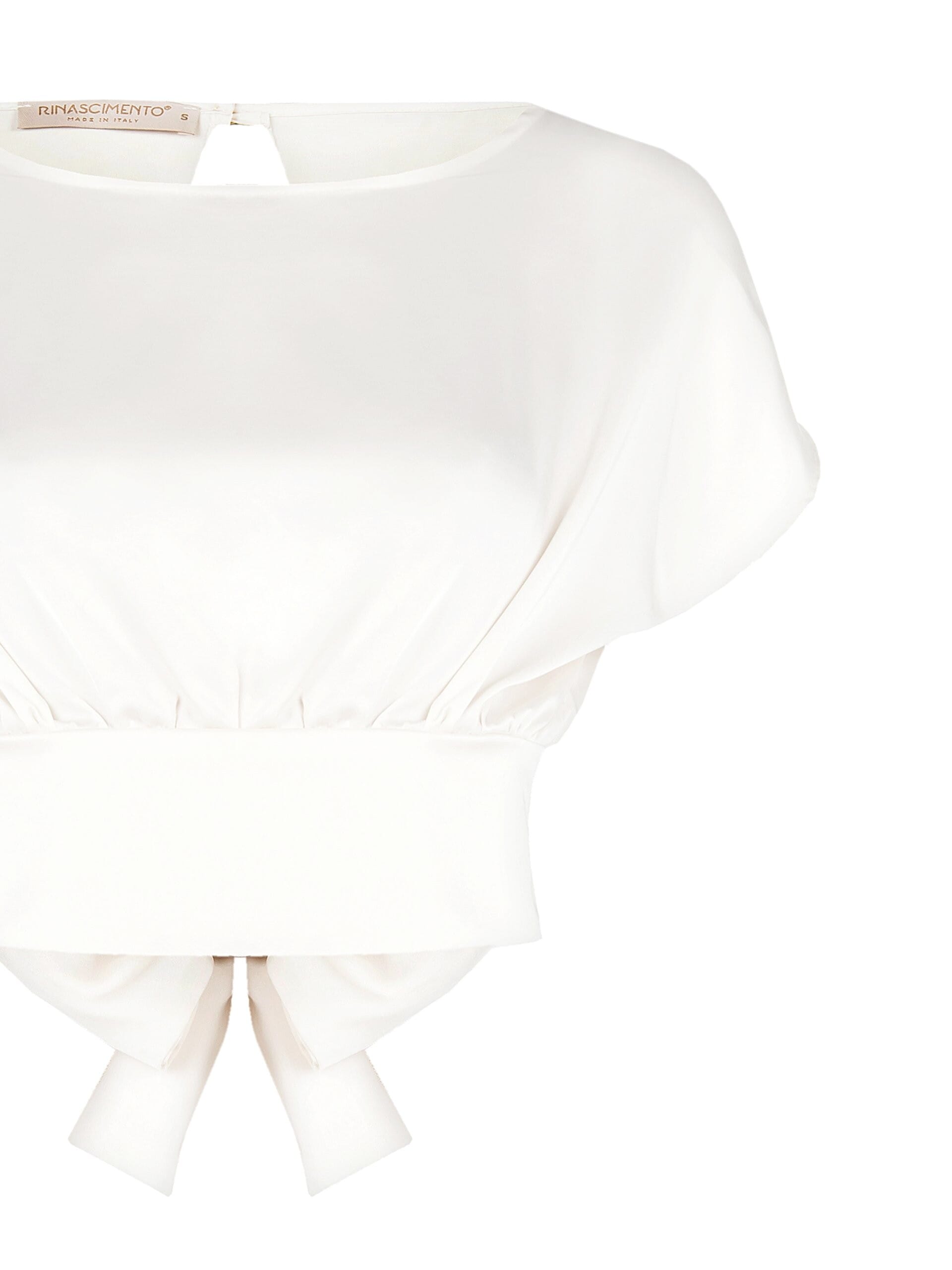 Blusa Corta A Palloncino In Raso Con Fiocco Dietro Rinascimento