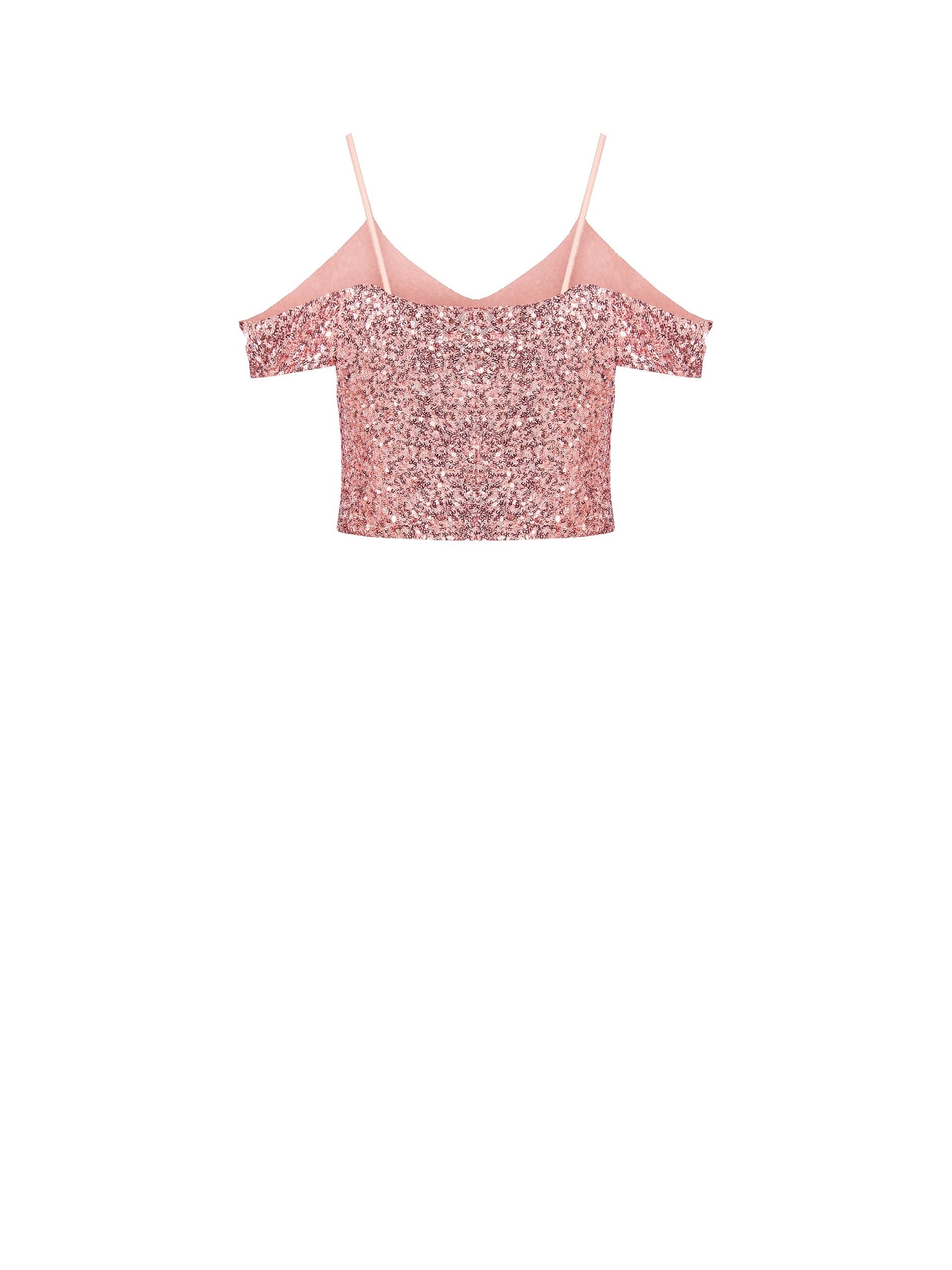 Crop Top Ricoperto Di Paillettes Rinascimento