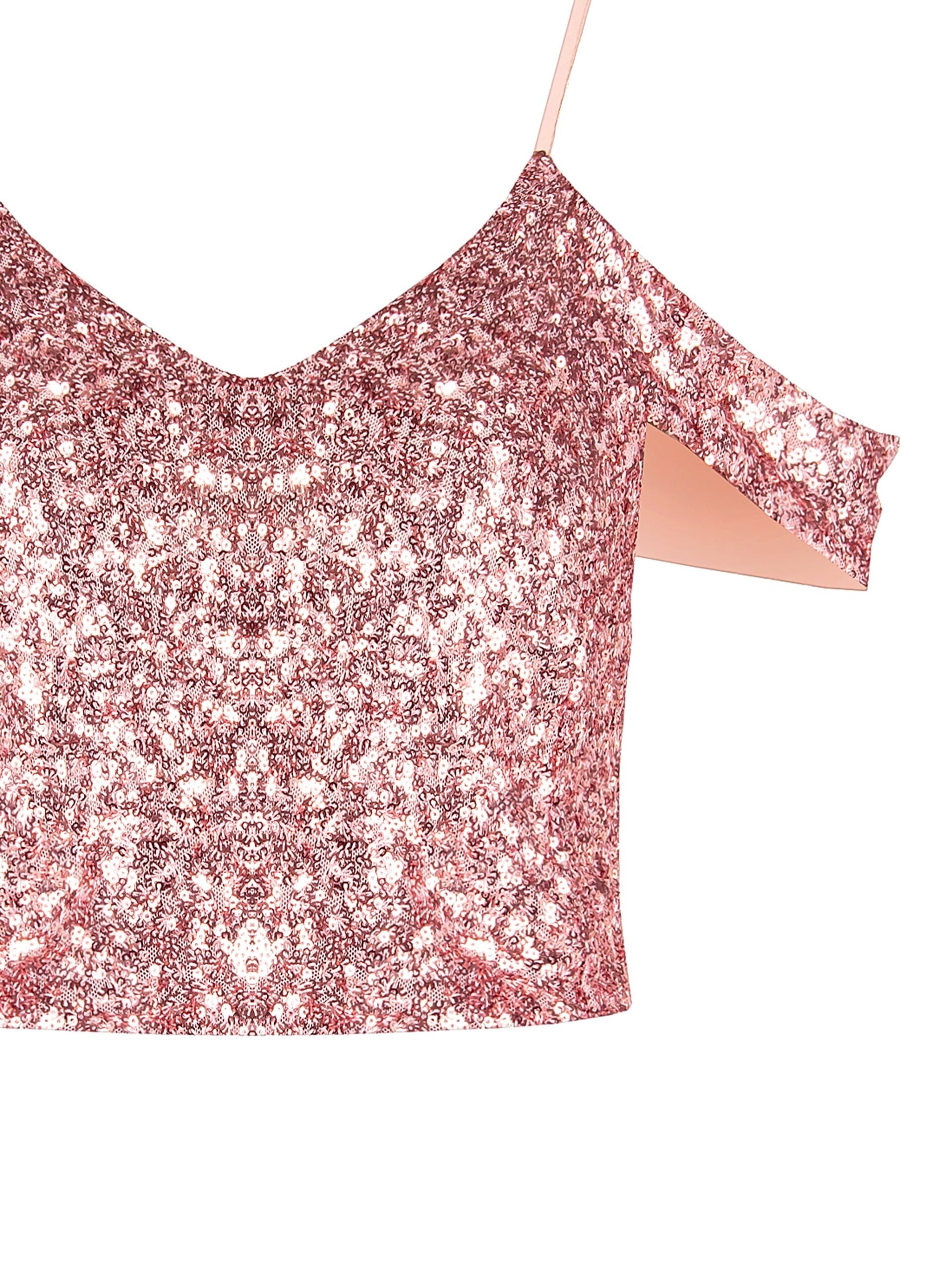 Crop Top Ricoperto Di Paillettes Rinascimento