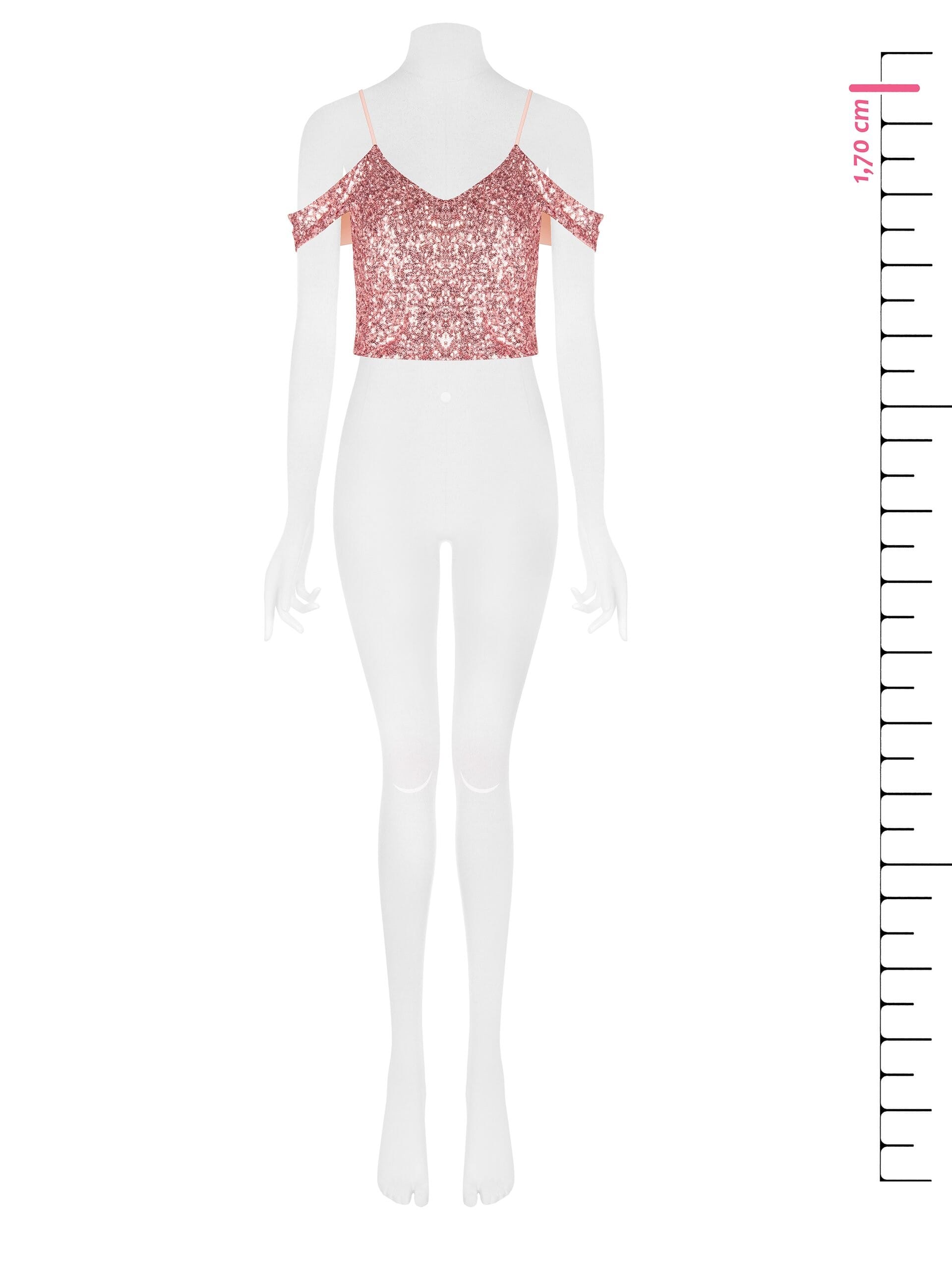 Crop Top Ricoperto Di Paillettes Rinascimento