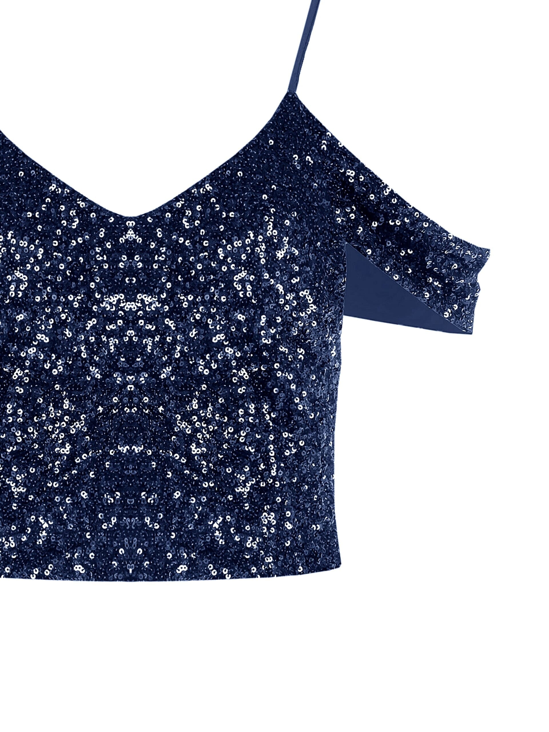 Crop Top Ricoperto Di Paillettes Rinascimento