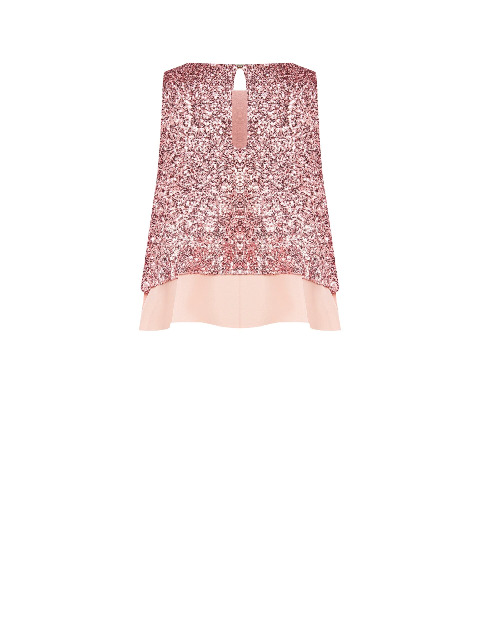 Top Sfiancato E Ampio Ricoperto Di Paillettes Con Georgette Rinascimento