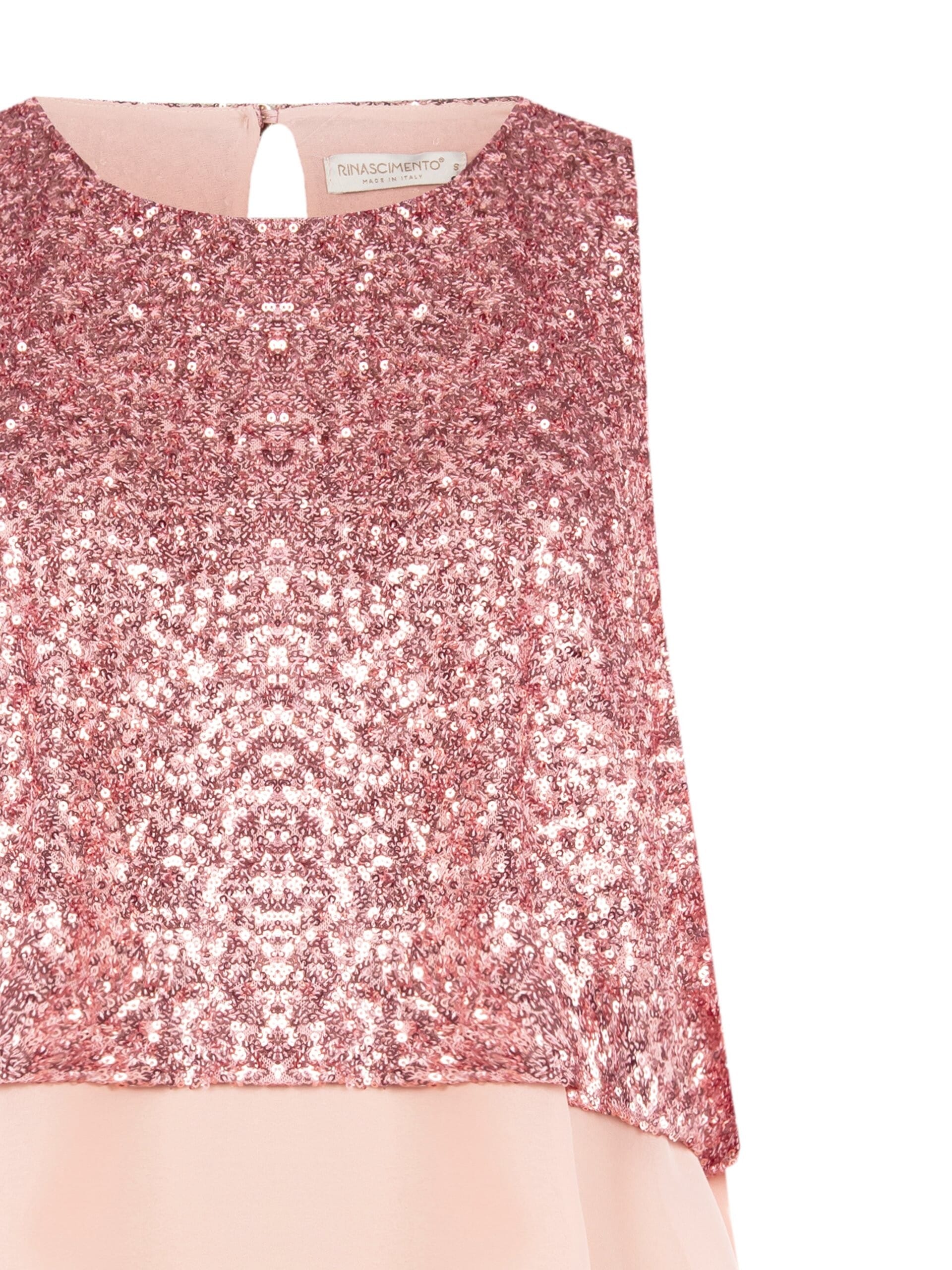 Top Sfiancato E Ampio Ricoperto Di Paillettes Con Georgette Rinascimento