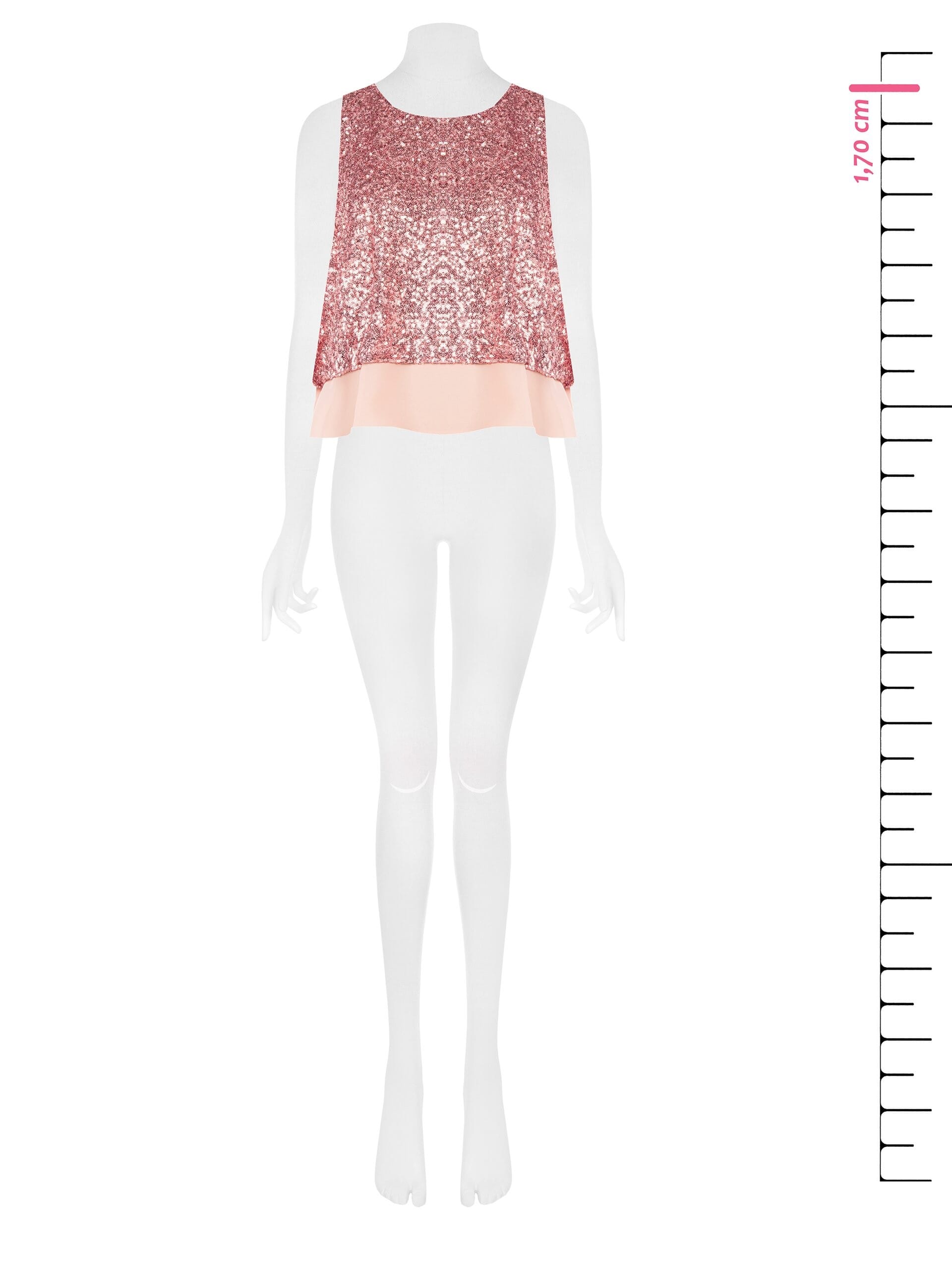 Top Sfiancato E Ampio Ricoperto Di Paillettes Con Georgette Rinascimento