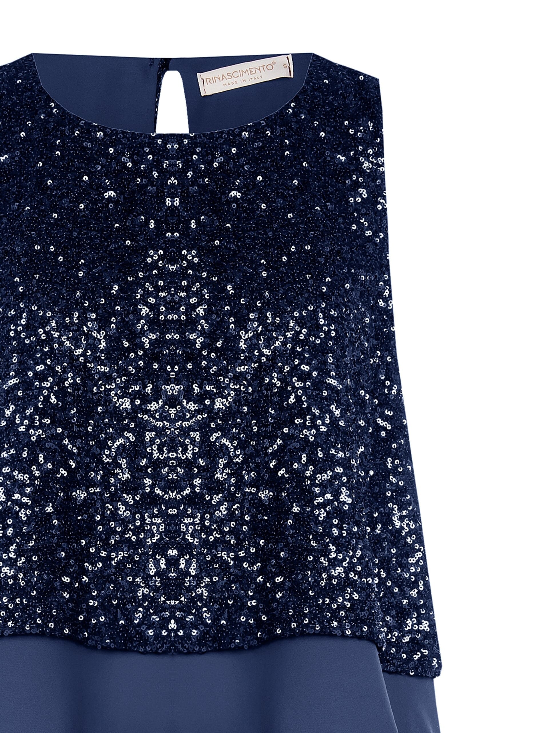 Top Sfiancato E Ampio Ricoperto Di Paillettes Con Georgette Rinascimento