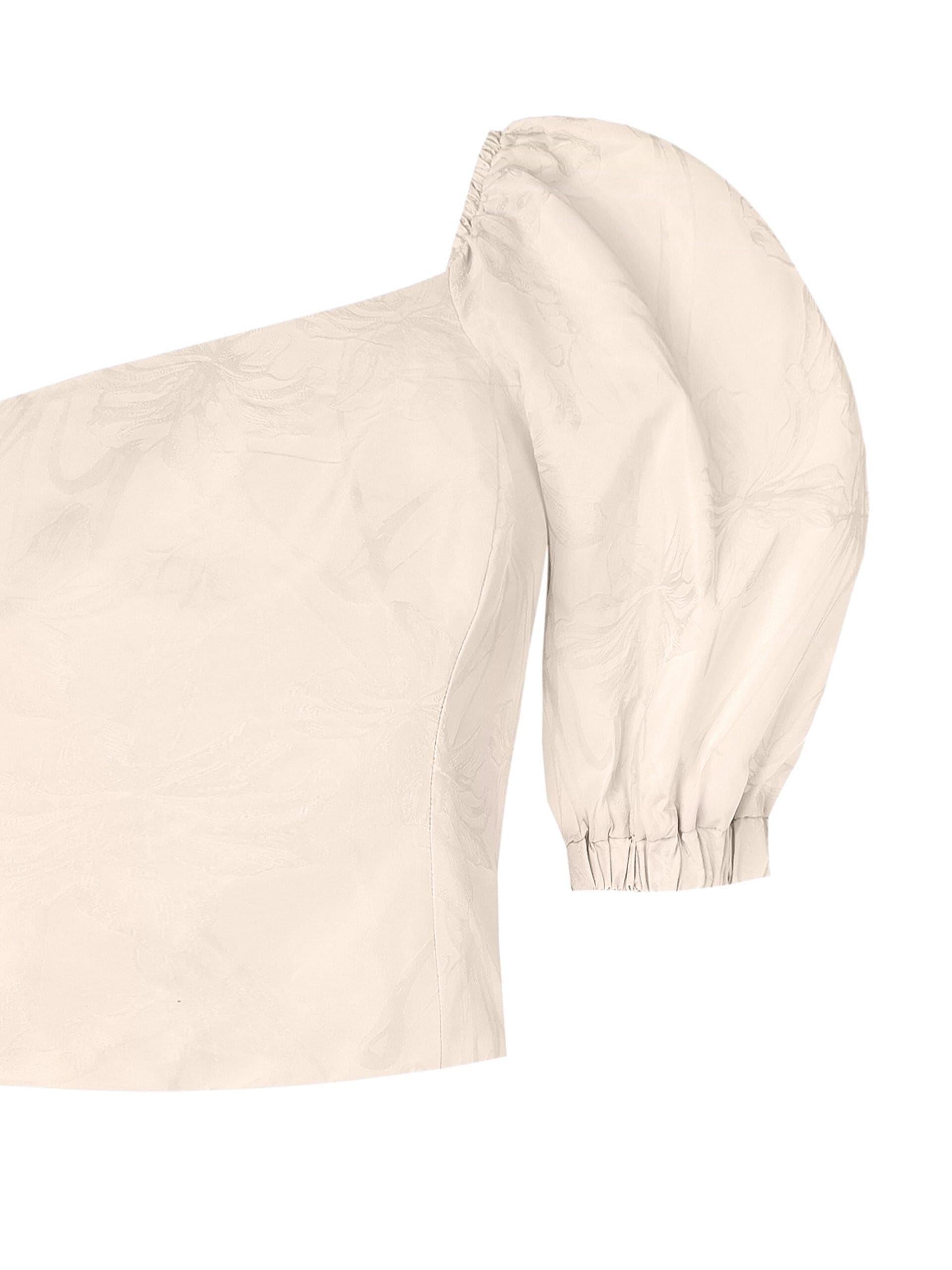 Crop Top Monospalla In Raso Jacquard Rinascimento