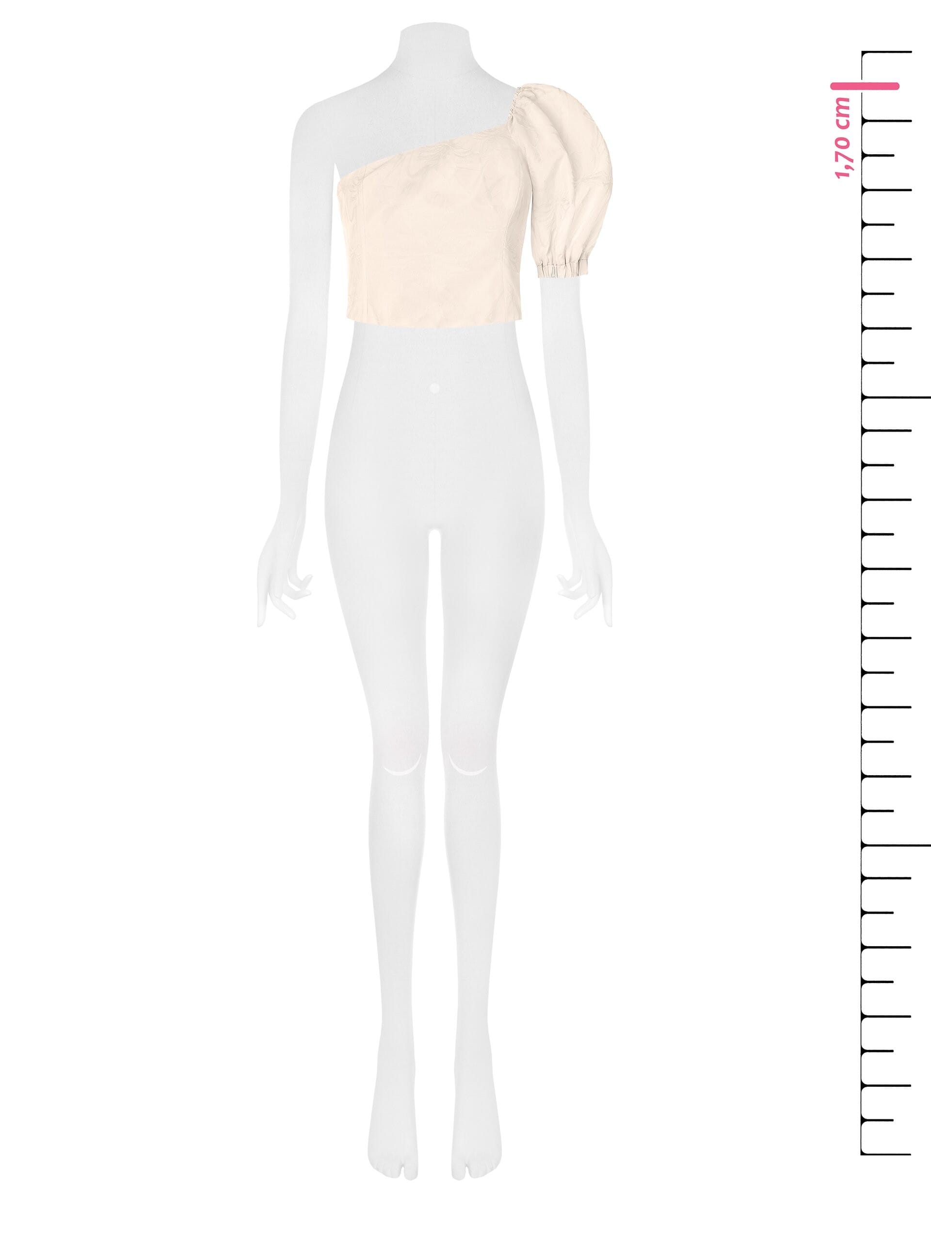 Crop Top Monospalla In Raso Jacquard Rinascimento