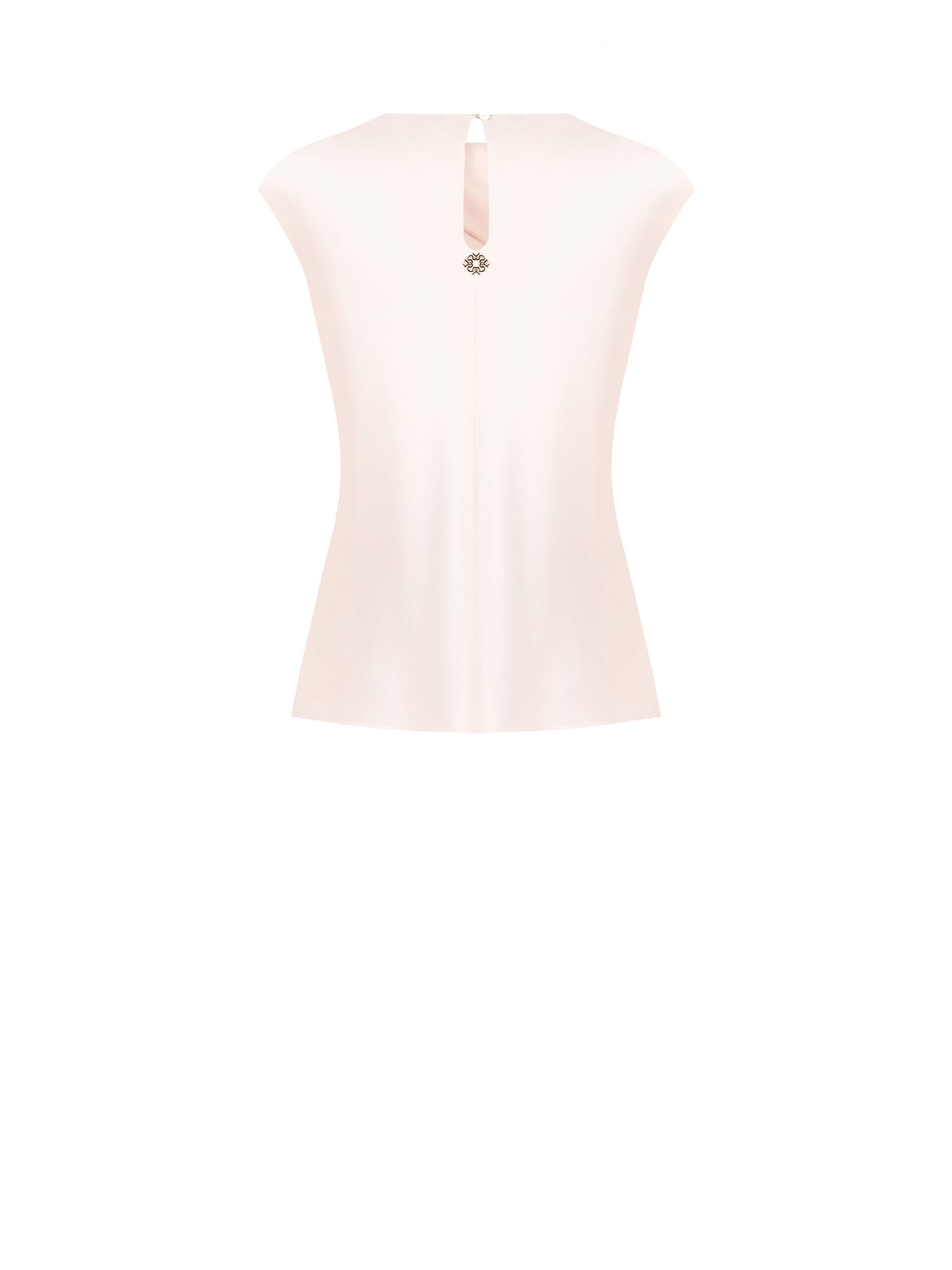 Blusa Sfiancata In Raso Con Pieghe Sulla Spalla Rinascimento