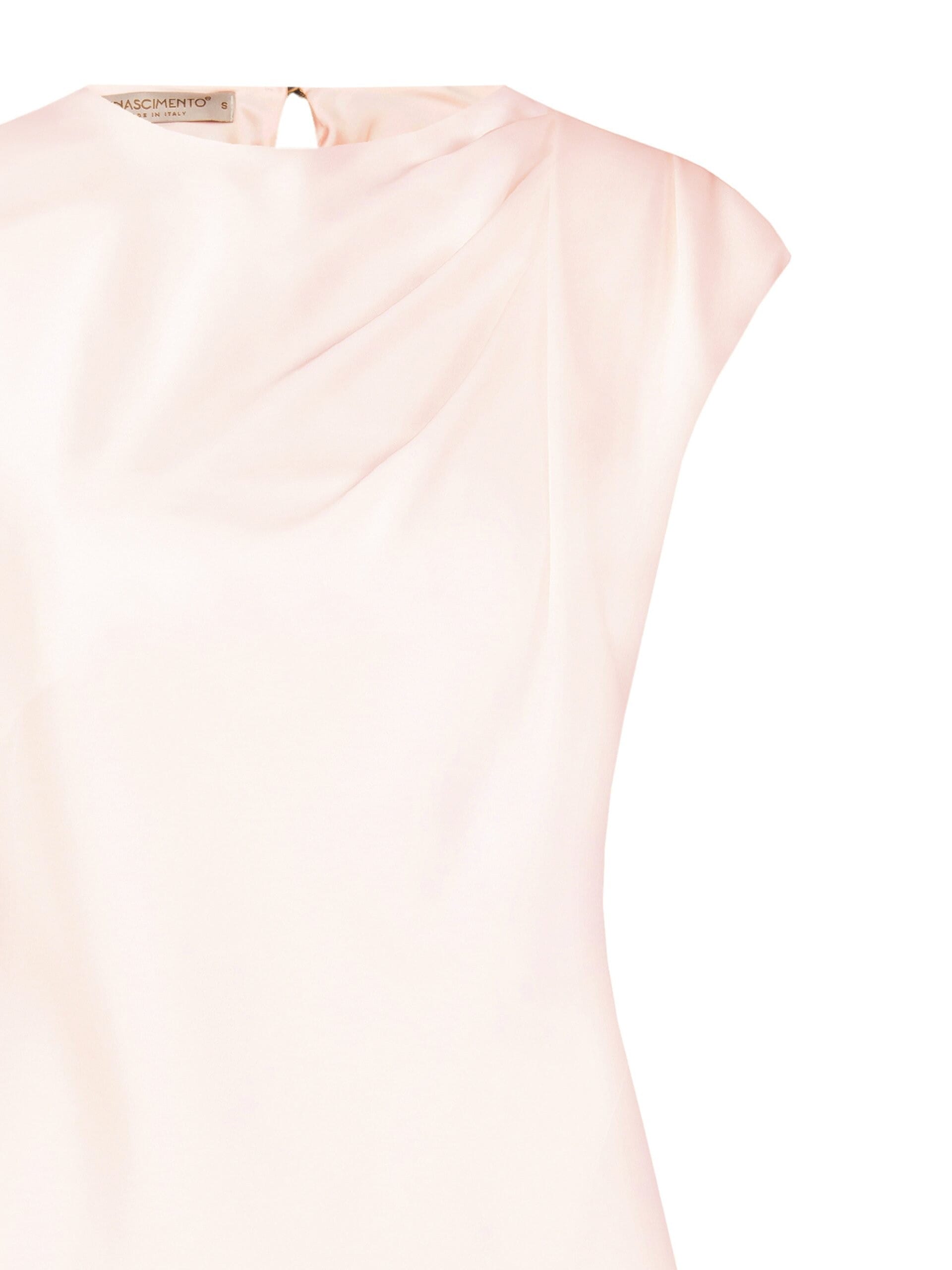 Blusa Sfiancata In Raso Con Pieghe Sulla Spalla Rinascimento