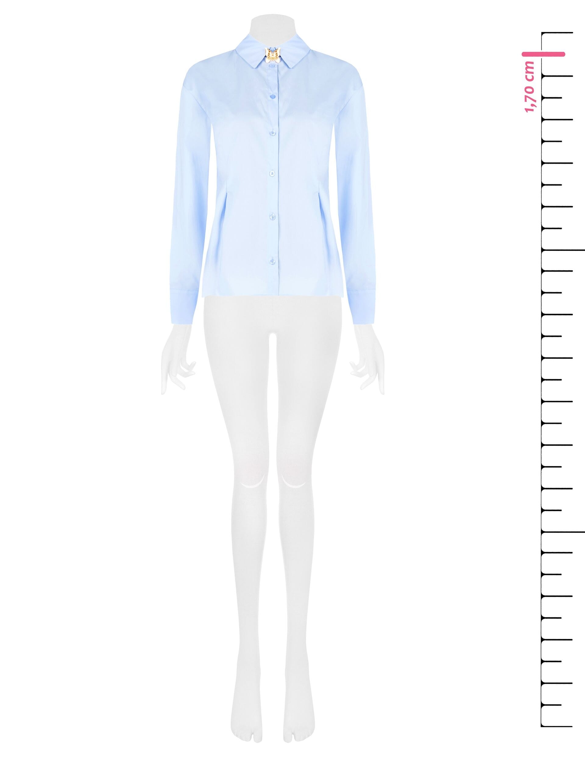 Camicia Sfiancata In Cotone Con Spilla Farfalla Rinascimento