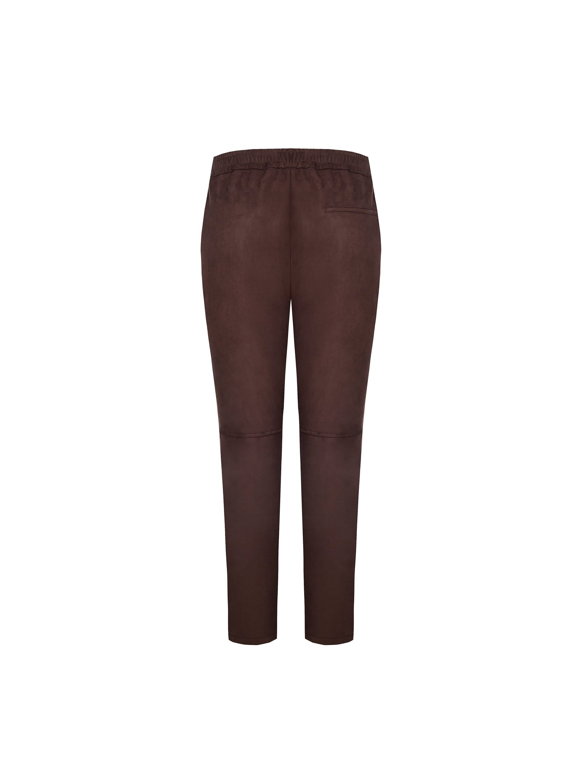 Pantaloni Carrot In Simil Dainetto Con Elastico Dietro Rinascimento