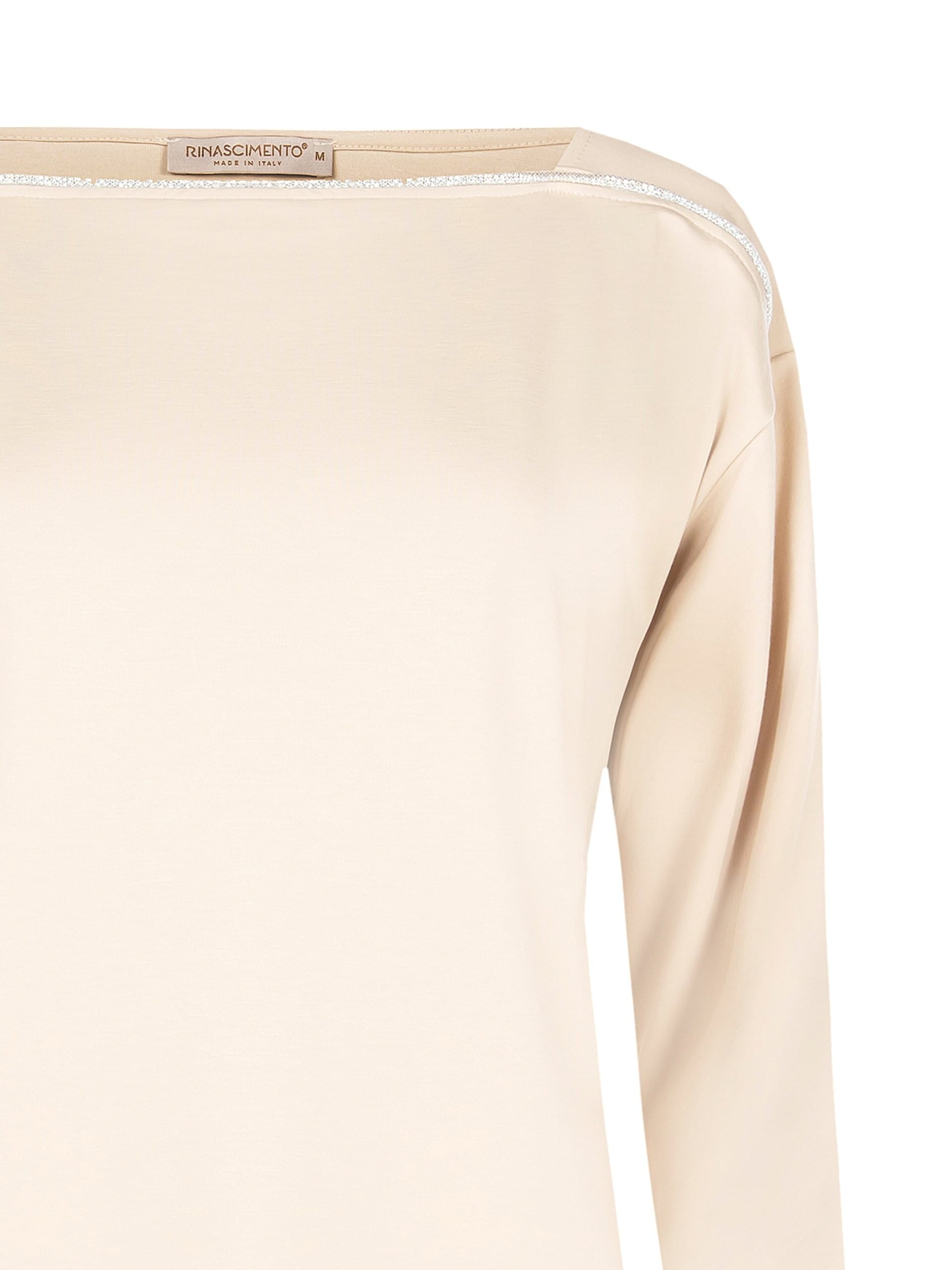 Blusa Fluida In Punto Milano Leggero Con Decoro In Strass Rinascimento